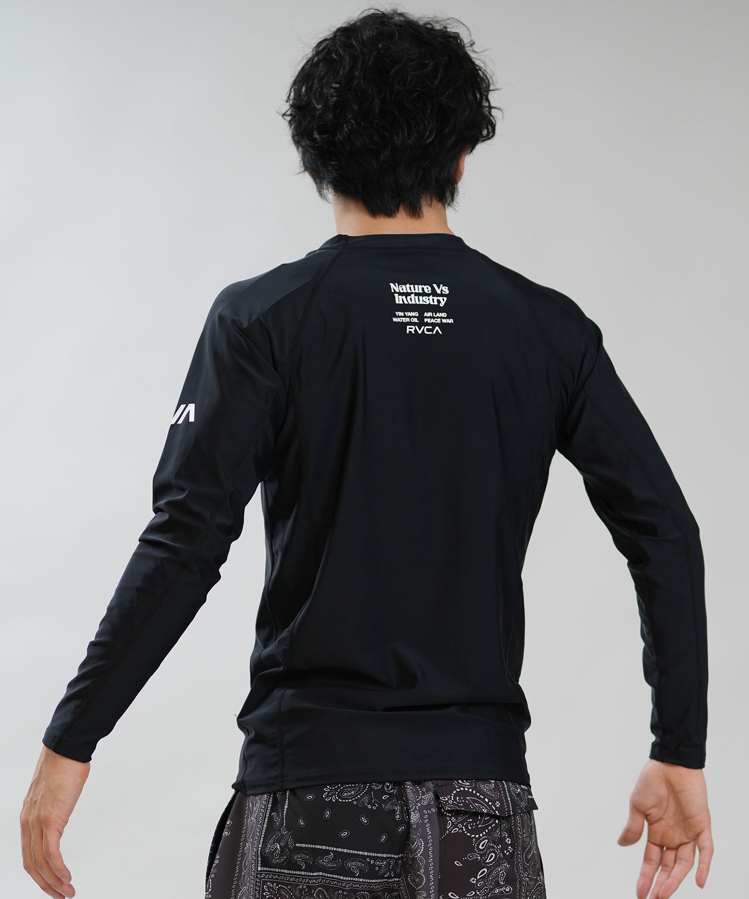 RVCA ブラック 水着・ラッシュガード セット RVCA ルーカ 水着 ラッシュガード 長袖 Tシャツ ロンT メンズ UVカット