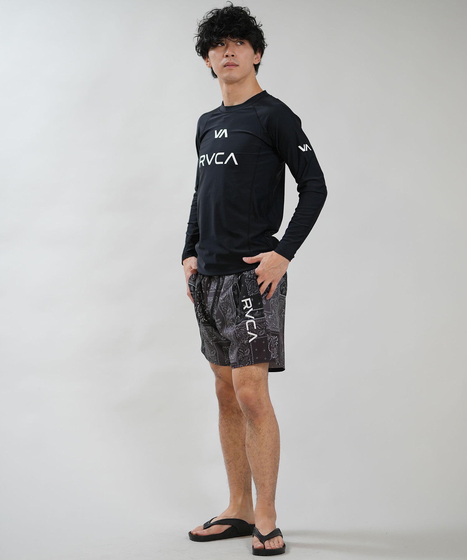 RVCA ルーカ 水着 ラッシュガード 長袖 Tシャツ ロンT メンズ UVカット