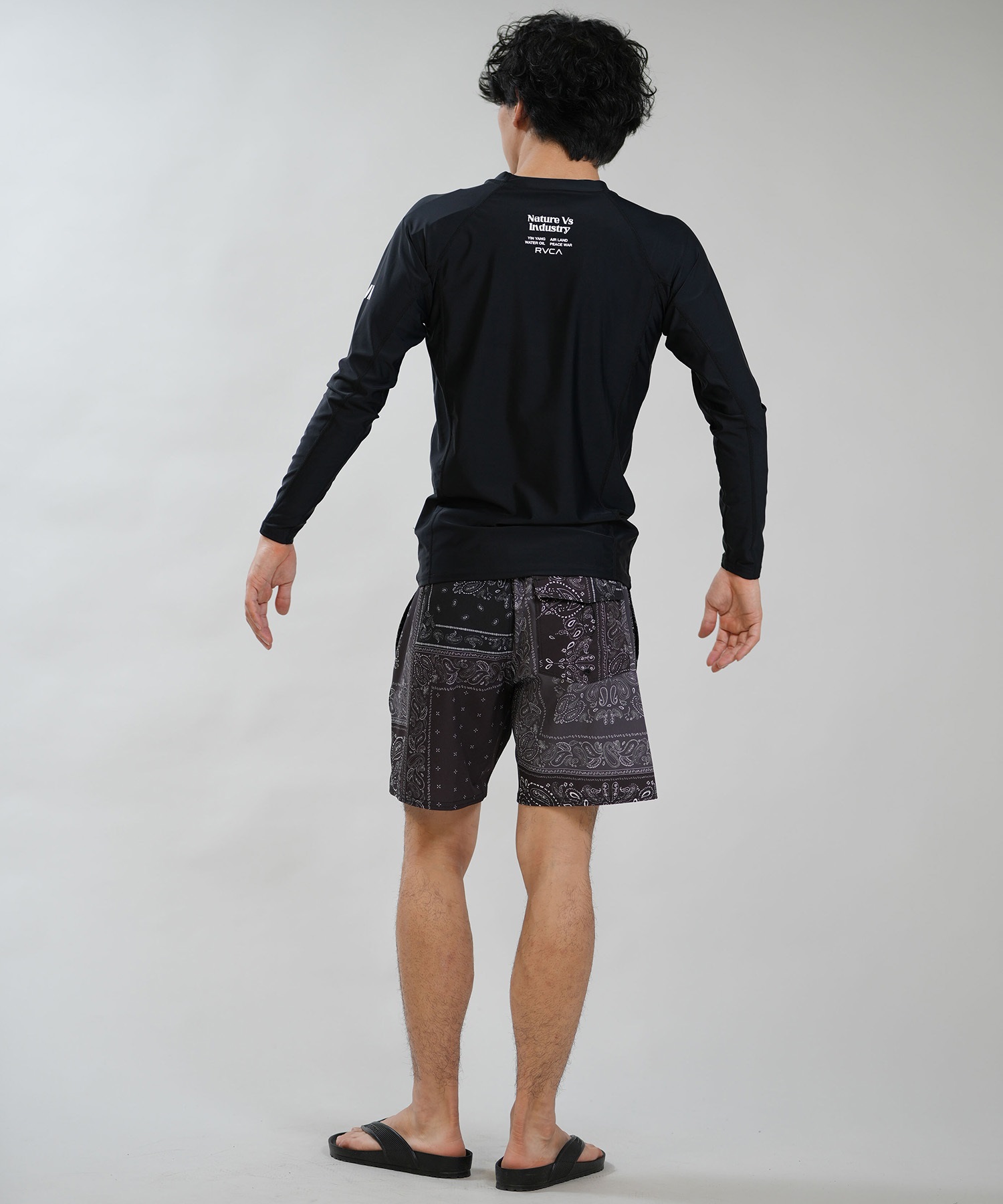 RVCA ルーカ 水着 ラッシュガード 長袖 Tシャツ ロンT メンズ UVカット