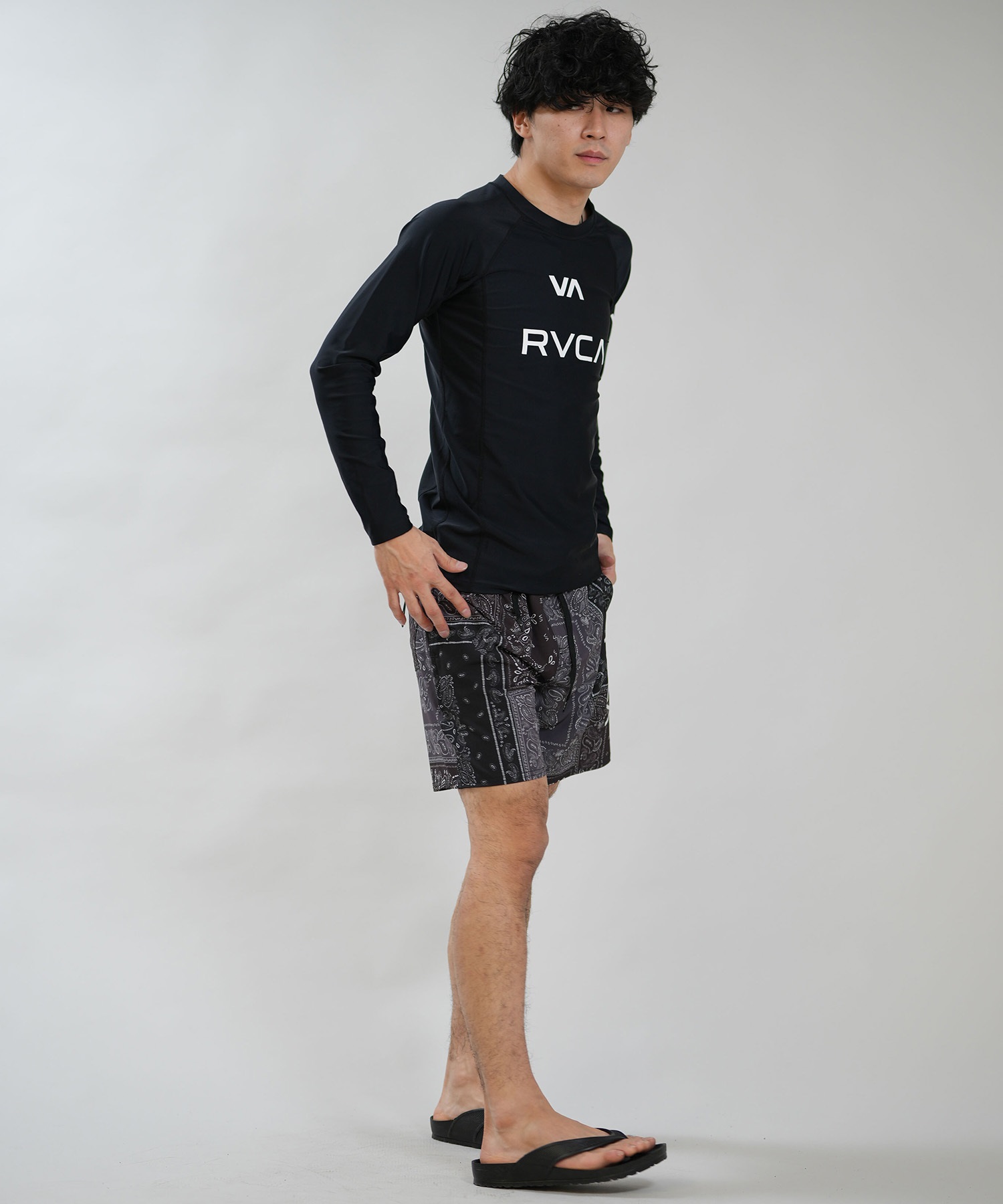 RVCA ルーカ 水着 ラッシュガード 長袖 Tシャツ ロンT メンズ UVカット