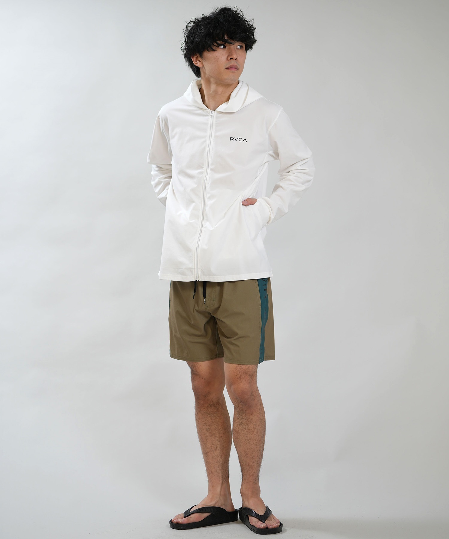 RVCA ルーカ 水着 ラッシュガード ジップアップ パーカー メンズ UV