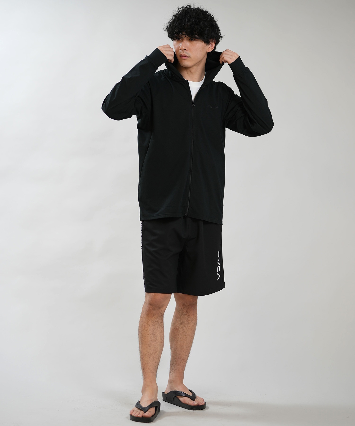 RVCA ルーカ 水着 ラッシュガード ジップアップ パーカー メンズ UV