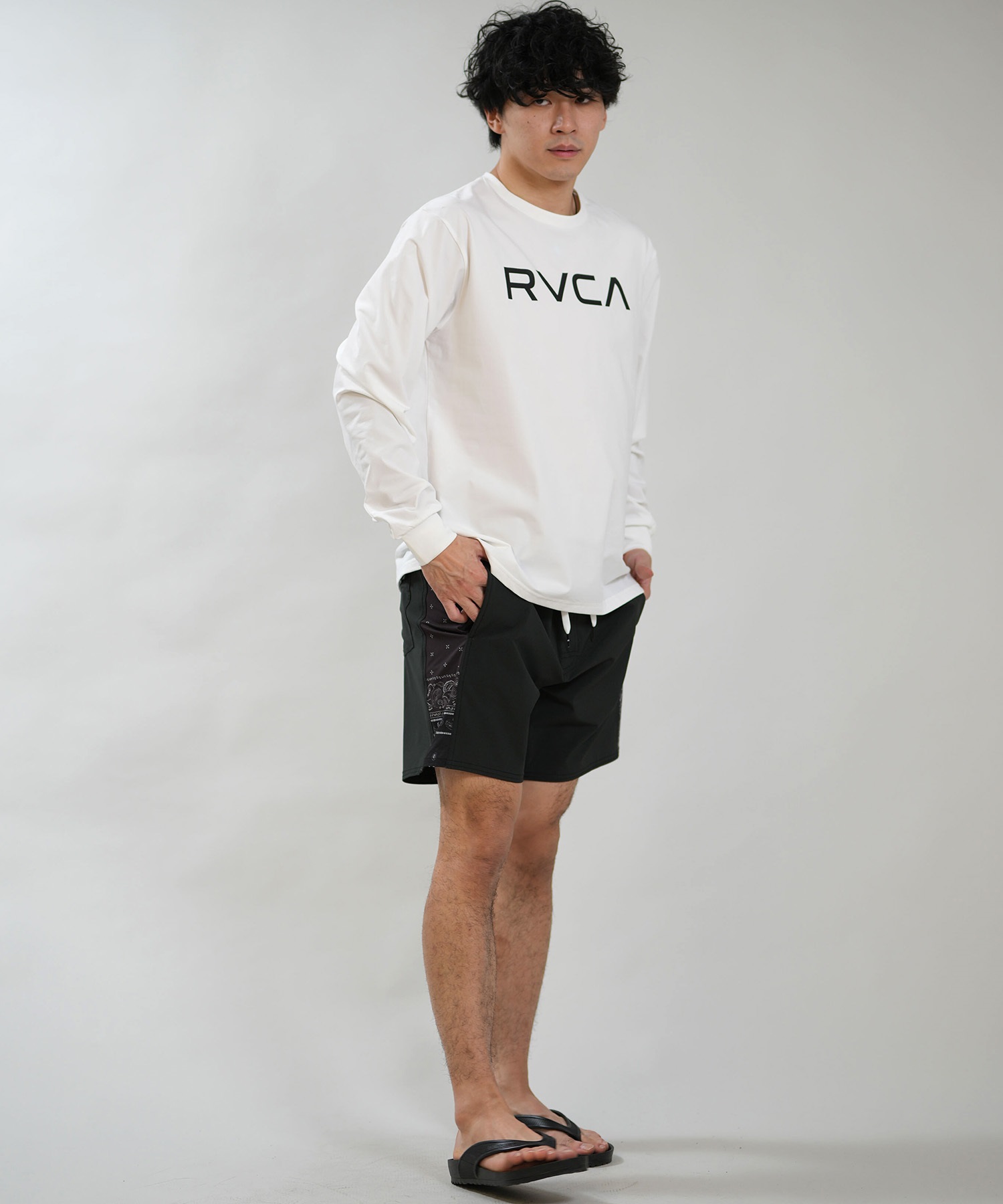 RVCA ルーカ 水着 ラッシュガード 長袖 Tシャツ ロンT メンズ UVカット