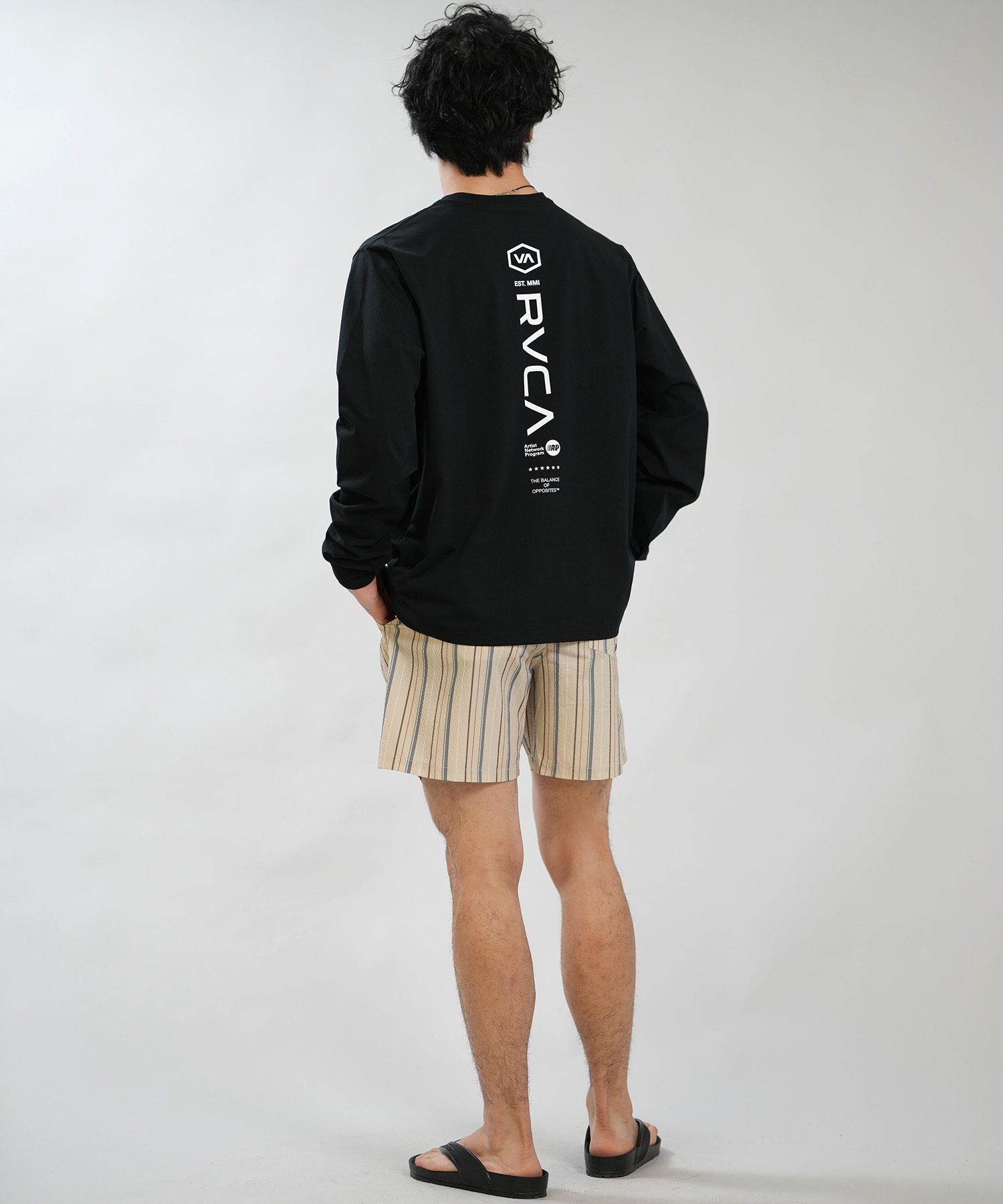 RVCA ブラック 水着・ラッシュガード セット RVCA ルーカ 水着 ラッシュガード 長袖 Tシャツ ロンT メンズ UVカット