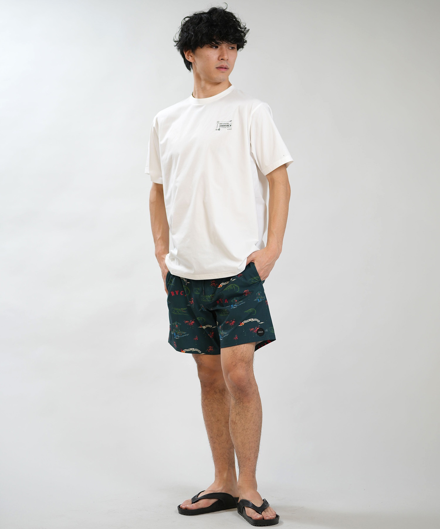 RVCA ルーカ 水着 ラッシュガード 半袖 Tシャツ メンズ UVカット 吸水
