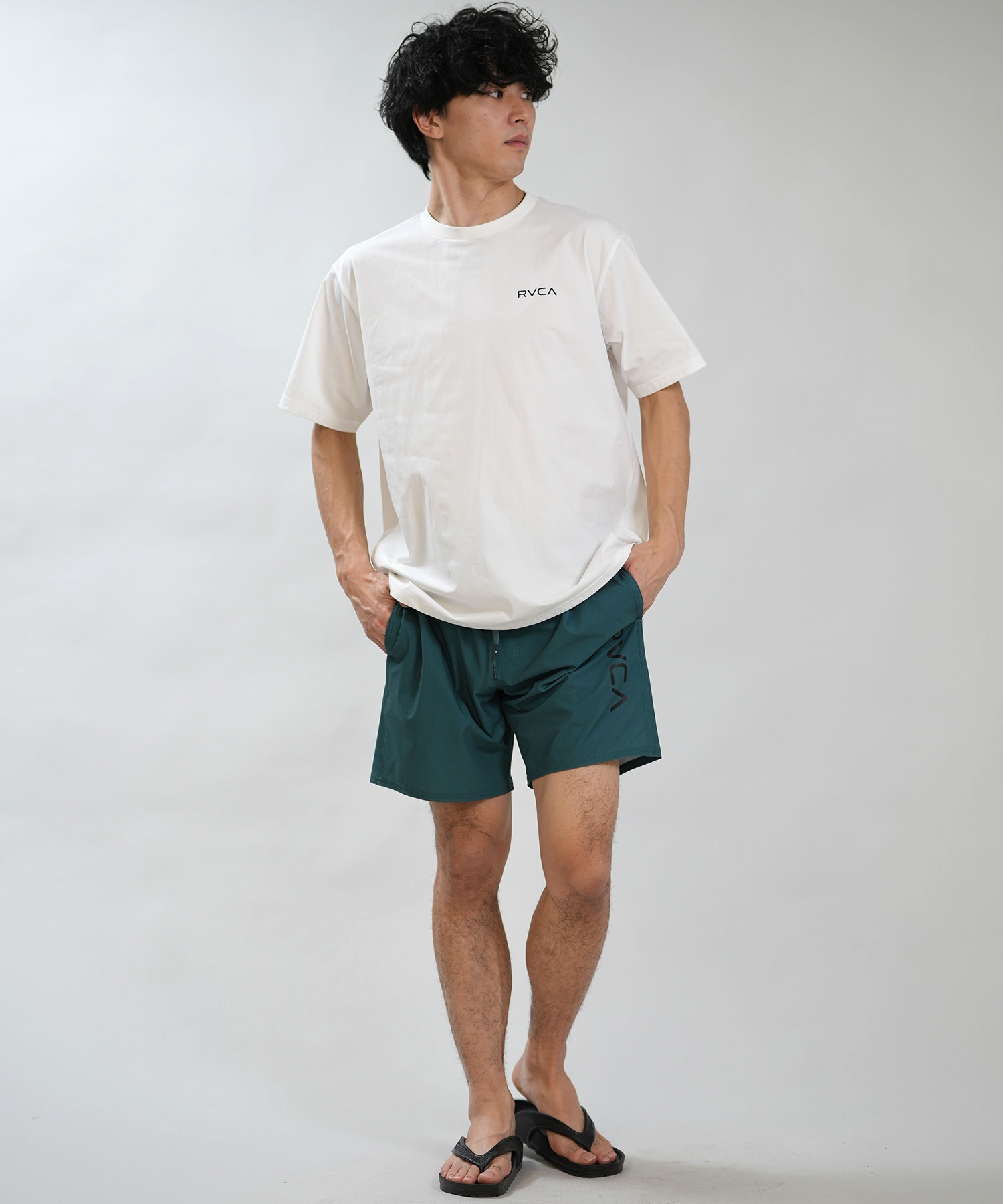 RVCA ルーカ 水着 ラッシュガード 半袖 Tシャツ メンズ UVカット 吸水