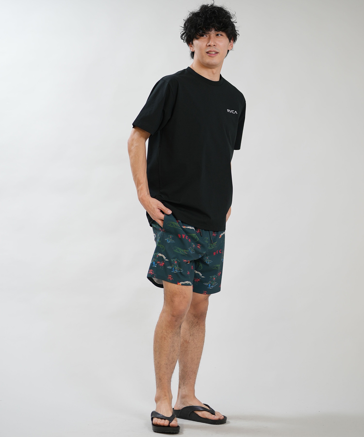 RVCA ルーカ 水着 ラッシュガード 半袖 Tシャツ メンズ UVカット 吸水