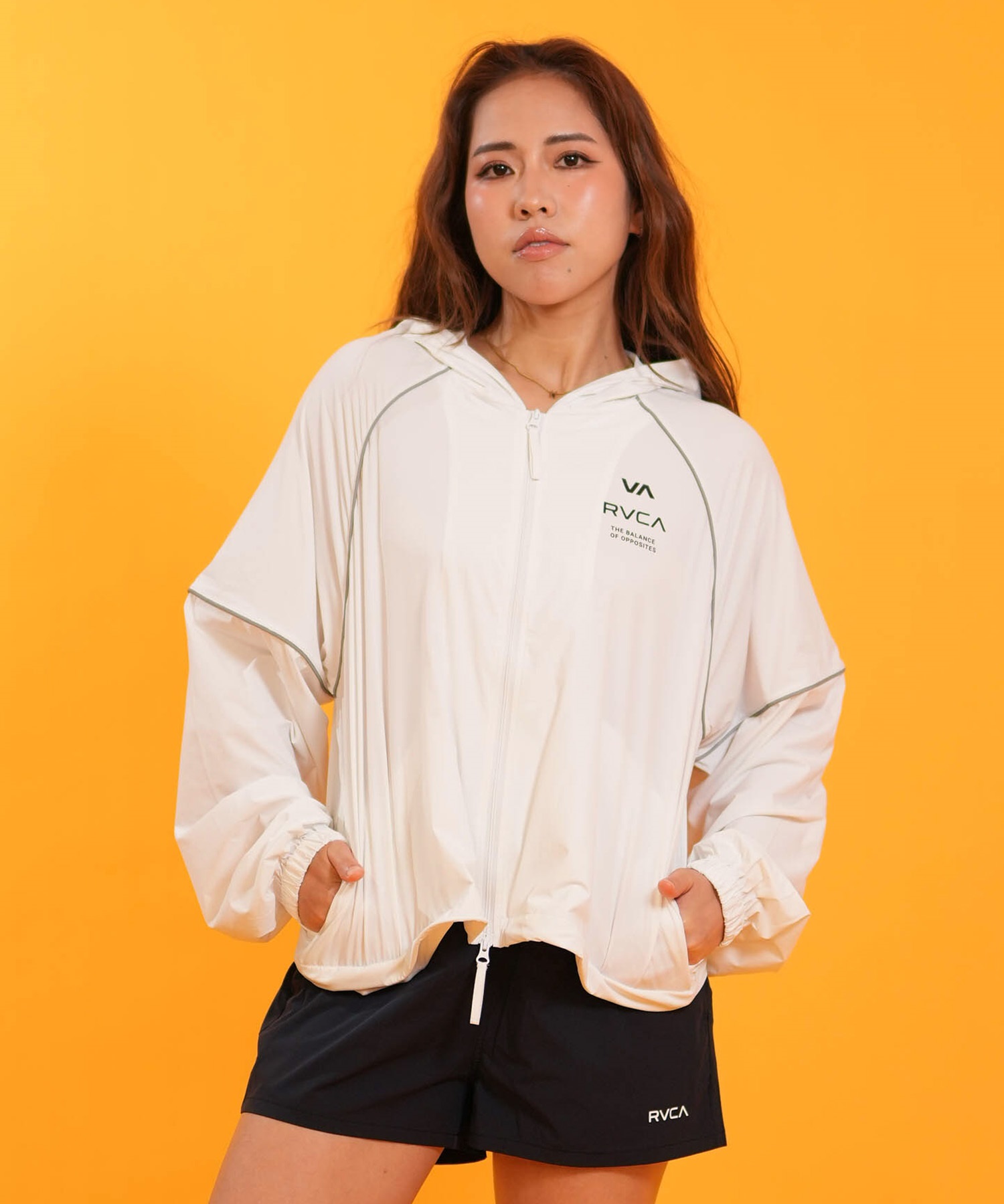 RVCA ルーカ ナイロン ジャケット レディース パイピング スポーティー