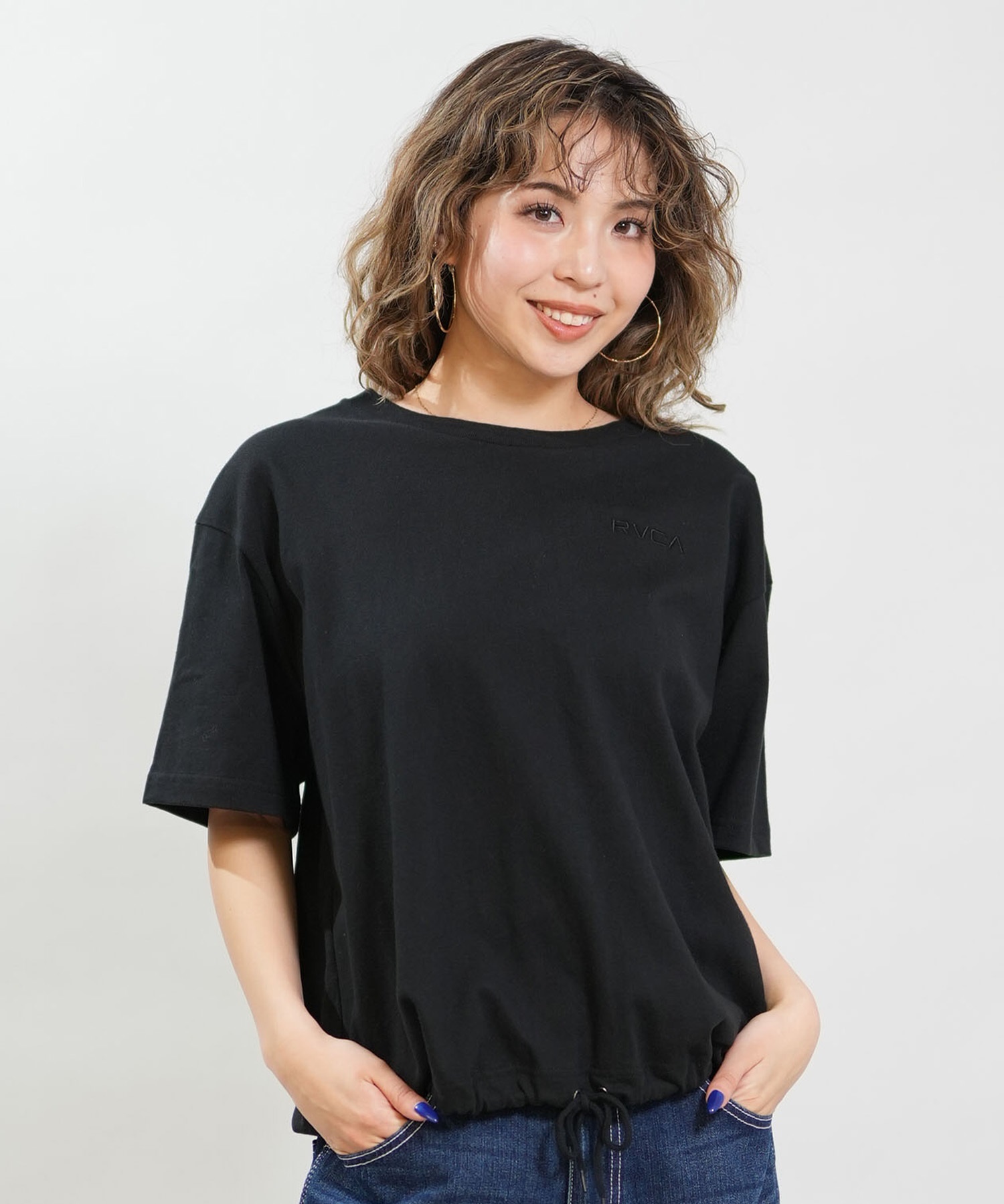 RVCA ルーカ 半袖 Tシャツ レディース シンプル RVCA CROPPED SS TEE BG043201(BLK-S)