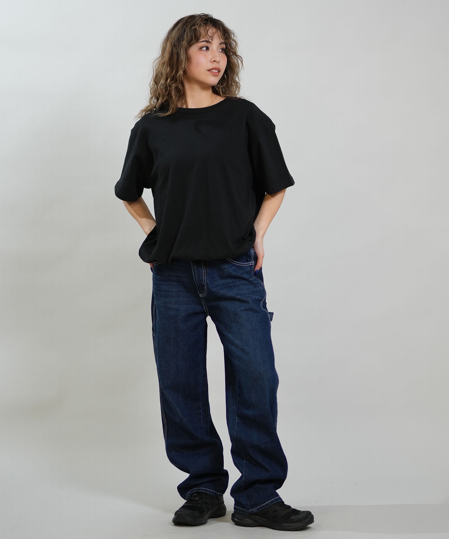 RVCA ルーカ 半袖 Tシャツ レディース シンプル RVCA CROPPED SS TEE BG043201(BLK-S)