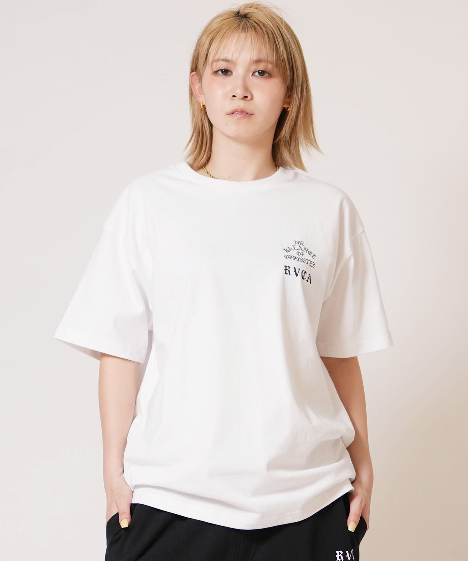 RVCA ルーカ 半袖 Tシャツ レディース バックプリント DAISY VA BOX LOGO LOOSE FIT SS TEE BG043203(BLK-S)