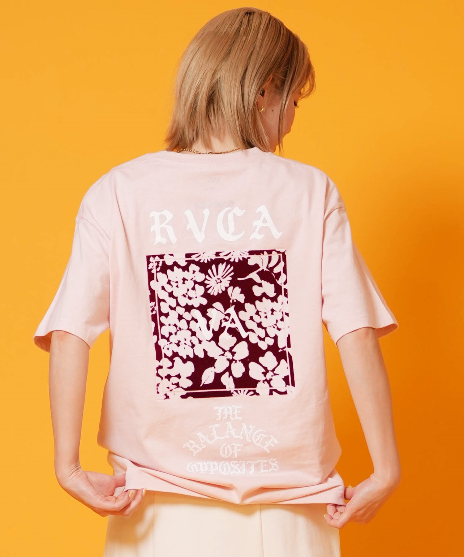 RVCA ルーカ 半袖 Tシャツ レディース バックプリント DAISY VA BOX LOGO LOOSE FIT SS TEE BG043203(BLK-S)