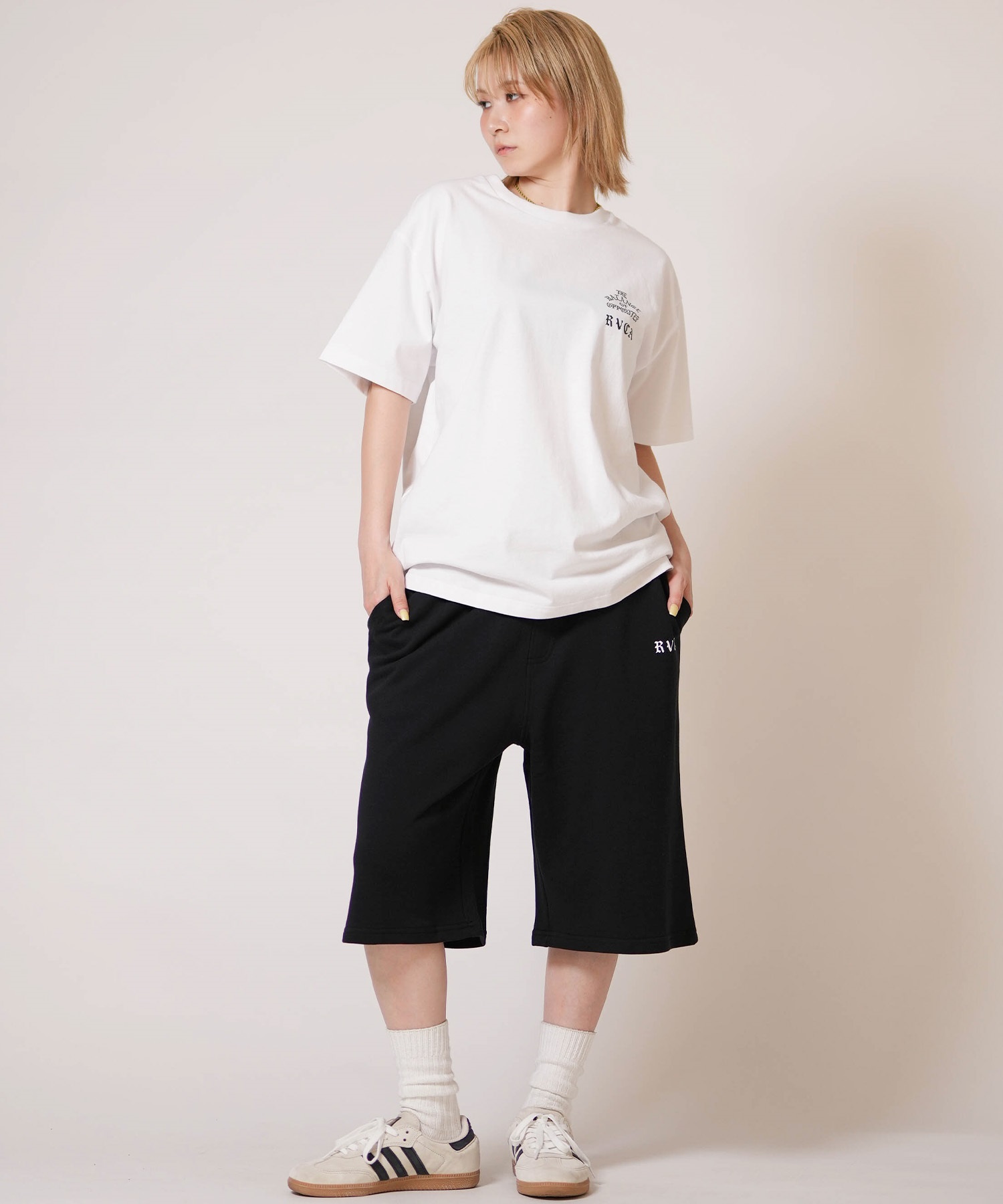 RVCA ルーカ 半袖 Tシャツ レディース バックプリント DAISY VA BOX LOGO LOOSE FIT SS TEE BG043203(BLK-S)