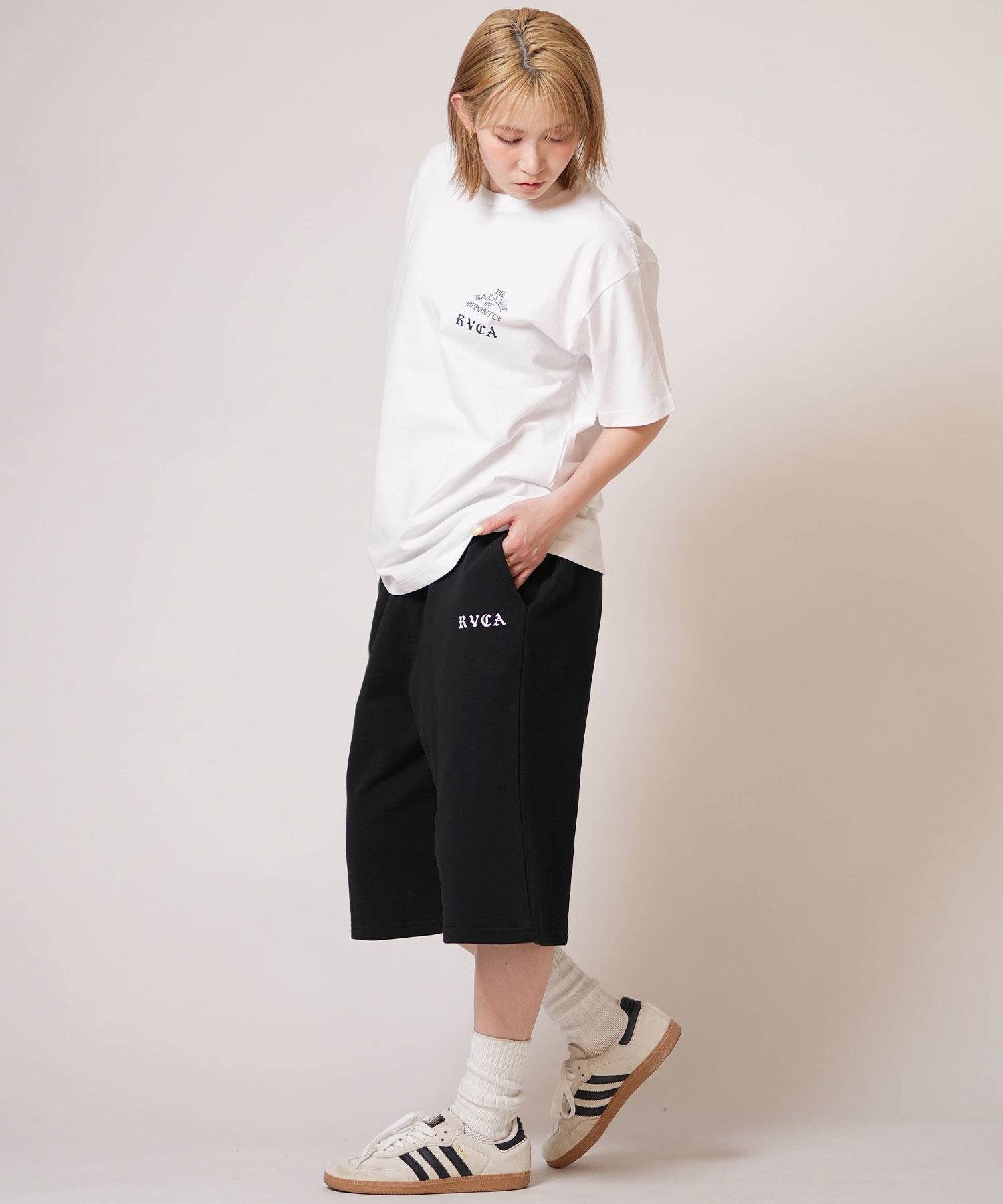 RVCA ルーカ 半袖 Tシャツ レディース バックプリント DAISY VA BOX LOGO LOOSE FIT SS TEE BG043203(BLK-S)