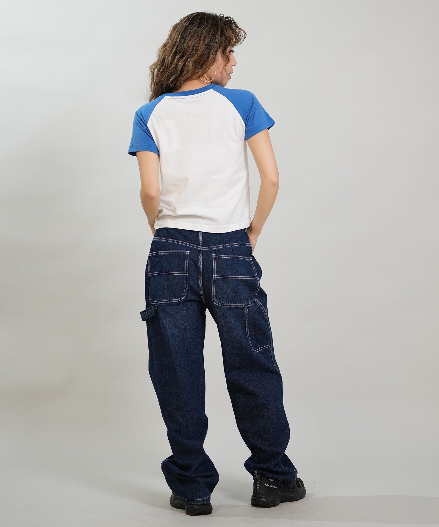 RVCA ルーカ 半袖 Tシャツ レディース クロップド丈 ショート丈 ROAM RAGLAN CROPPED BABY TEE BG043204(BLK-S)