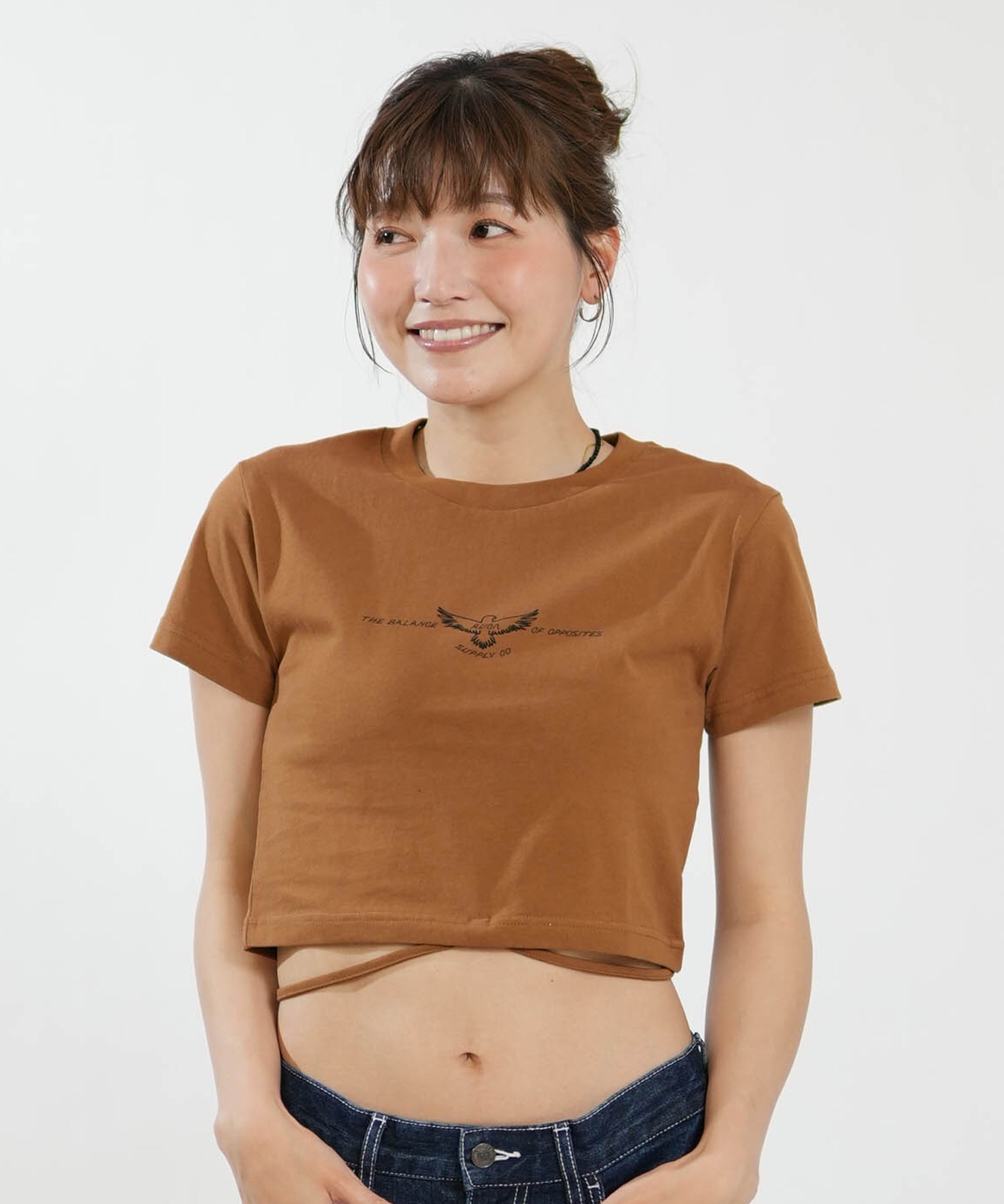 RVCA ルーカ 半袖 Tシャツ レディース クロップド丈 ショート丈 BIRD