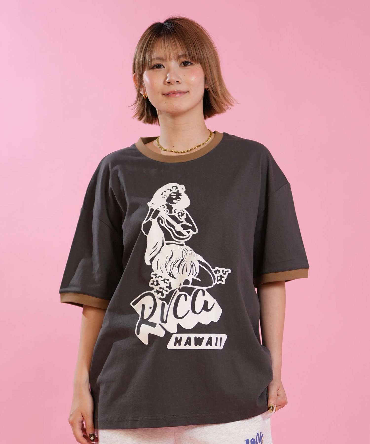 RVCA ルーカ 半袖 Tシャツ レディース オーバーサイズ HULA RINGER