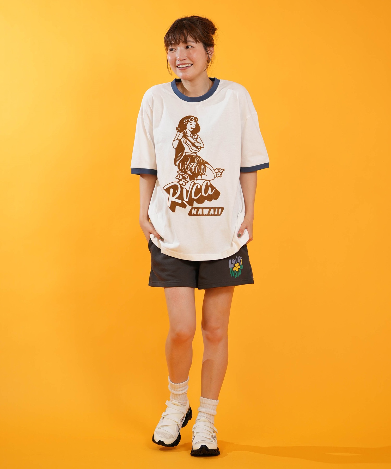 RVCA ルーカ 半袖 Tシャツ レディース オーバーサイズ HULA RINGER
