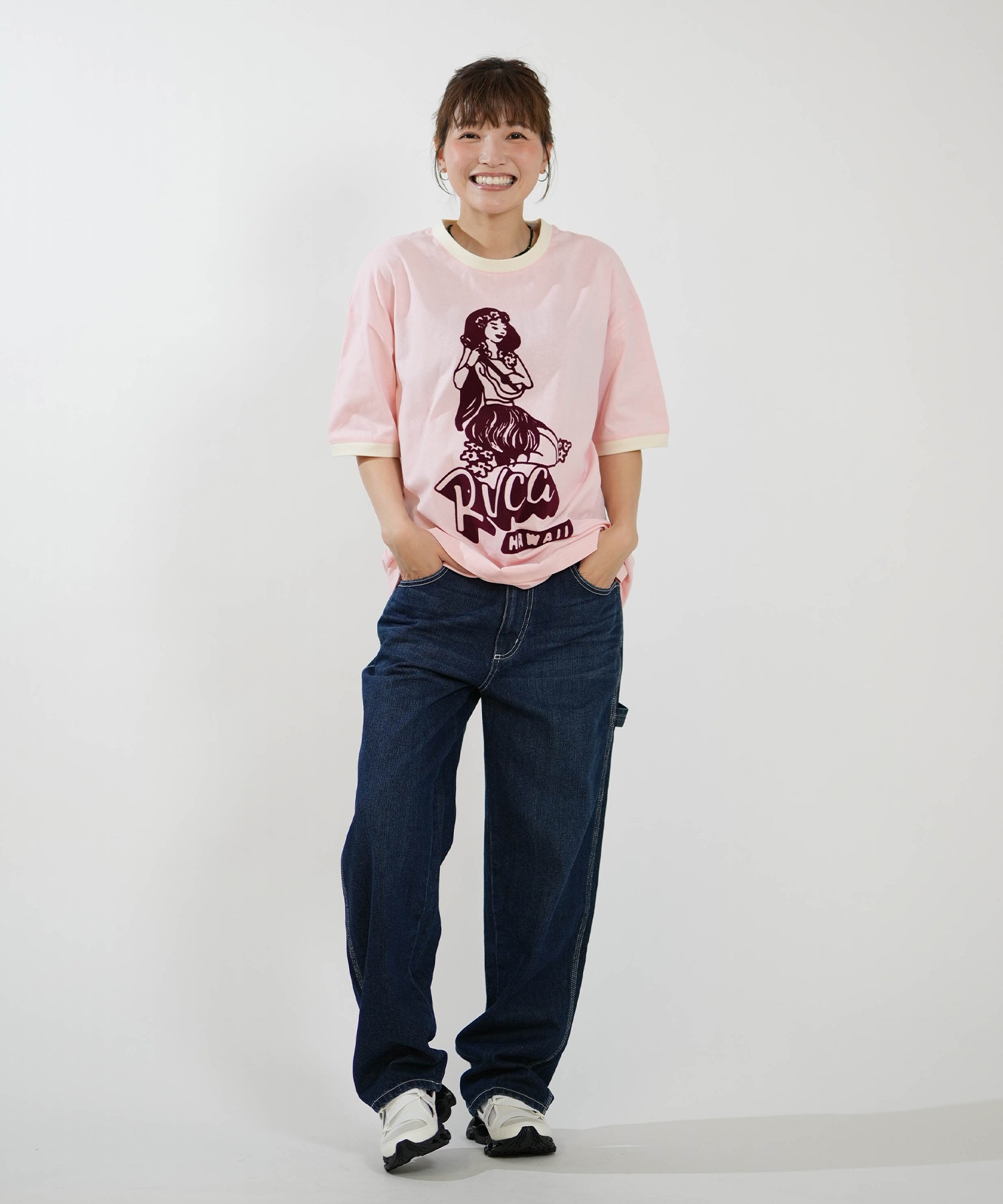 RVCA ルーカ 半袖 Tシャツ レディース オーバーサイズ HULA RINGER