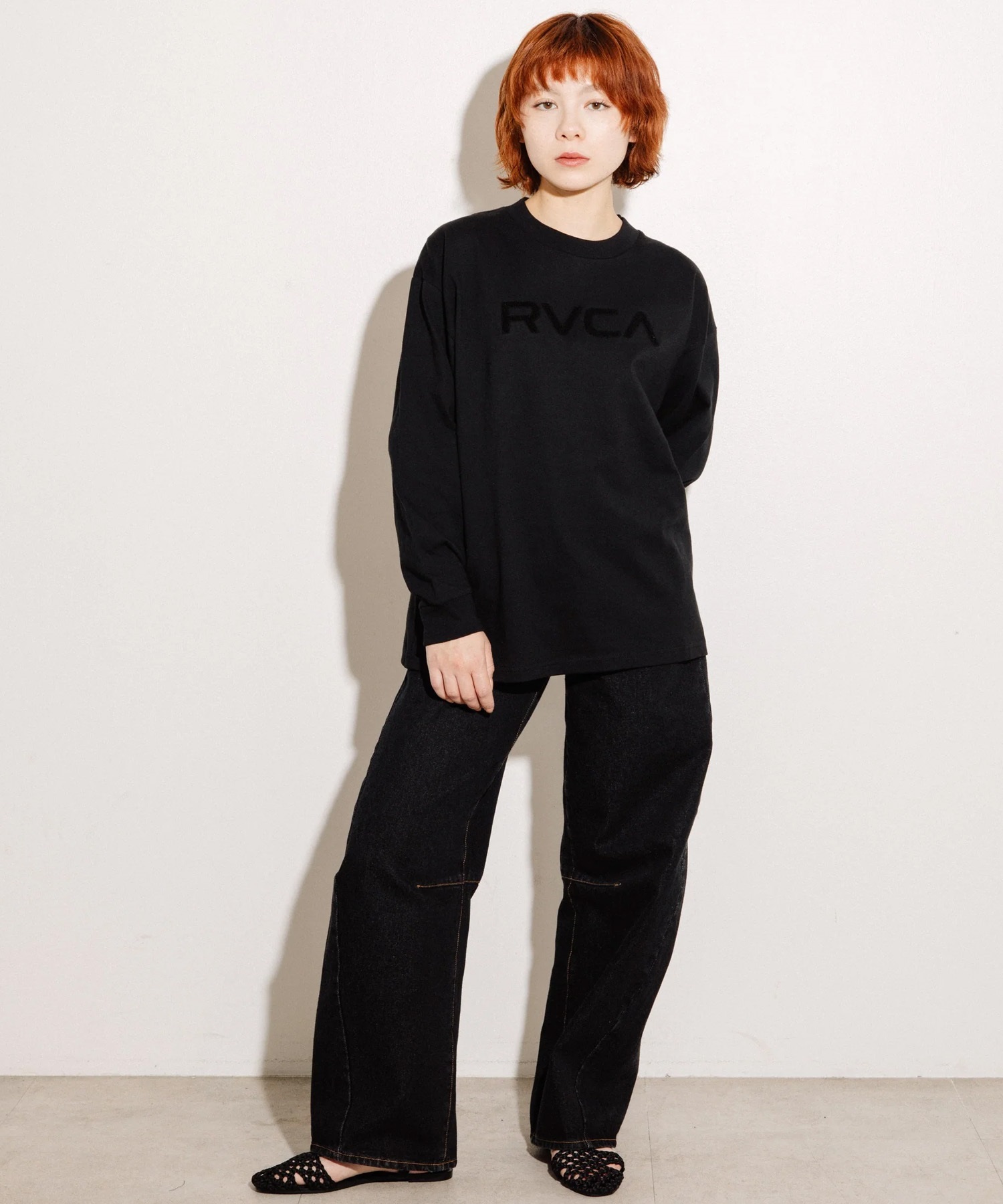 残り1点 ルーカ RVCA レディース Ｔシャツ ロンＴ 長袖Ｔシャツ 長袖 RVCA ルーカ 長袖 Tシャツ レディース バックプリント ロンT ムラサキ