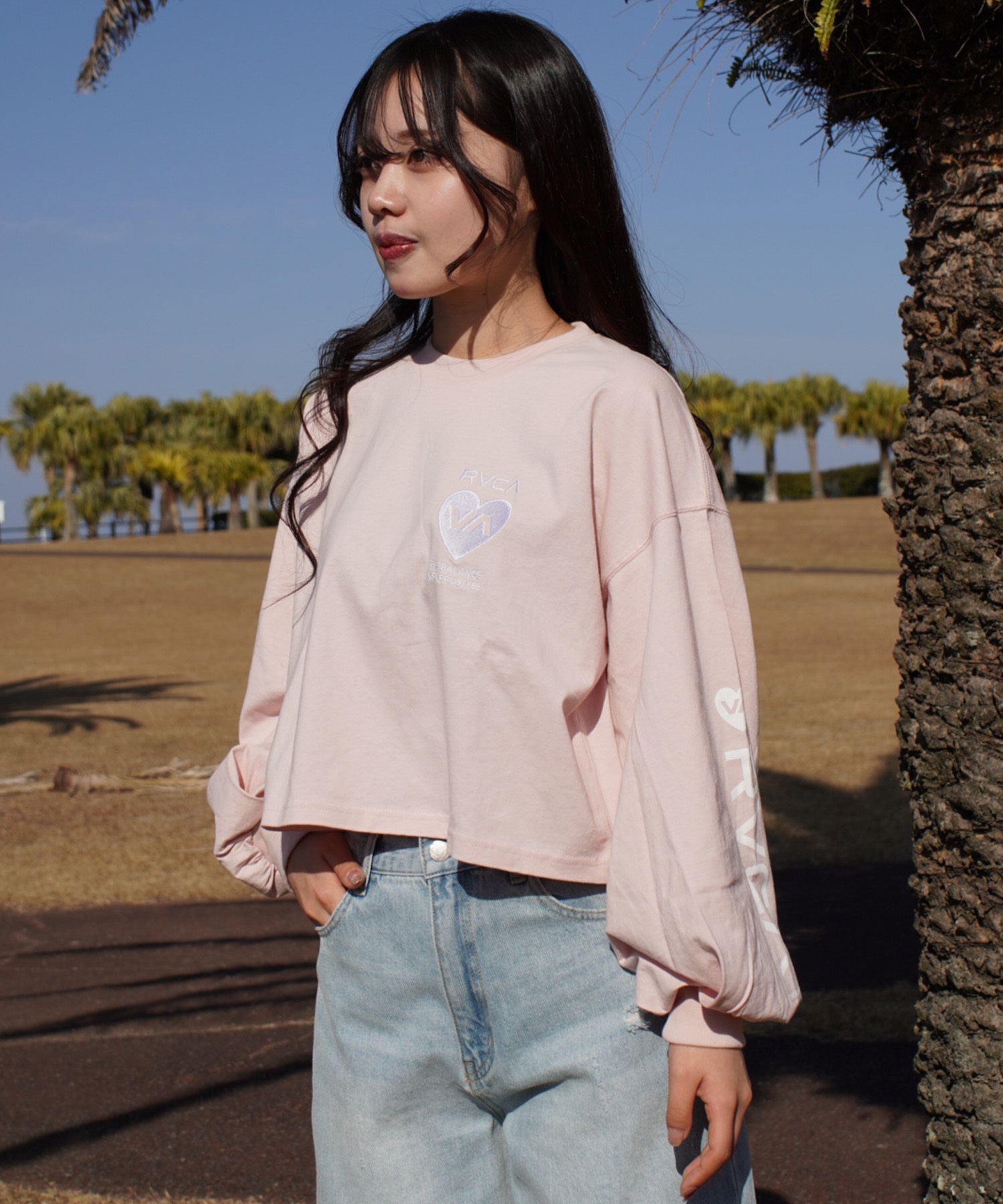 RVCA ルーカ 長袖 Tシャツ ロンT レディース HYKE CROPPED LONG TEE