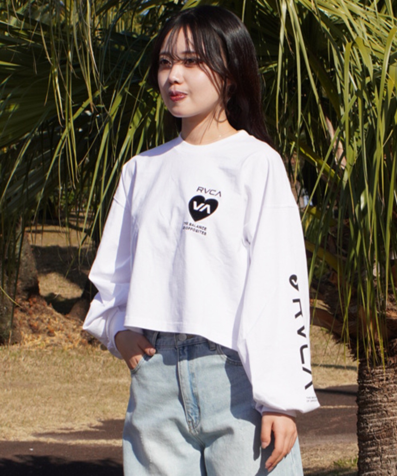 RVCA ルーカ 長袖 Tシャツ ロンT レディース HYKE CROPPED LONG TEE