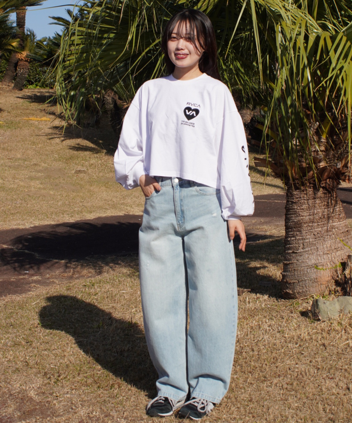 RVCA ルーカ 長袖 Tシャツ ロンT レディース HYKE CROPPED LONG TEE