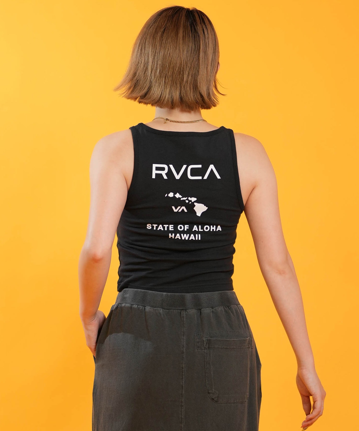 RVCA ルーカ タンクトップ レディース クロップド丈 ショート丈 バック