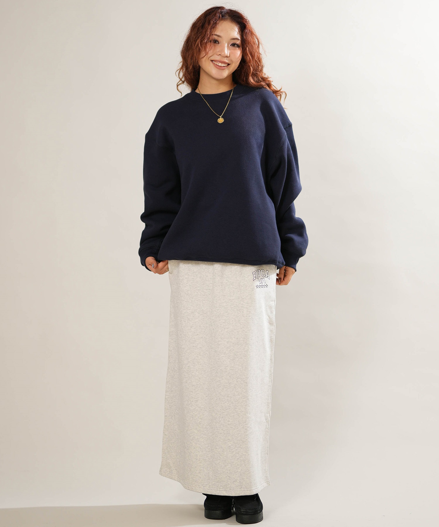 RVCA ルーカ スカート レディース スウェット マキシ丈 ロゴ バック