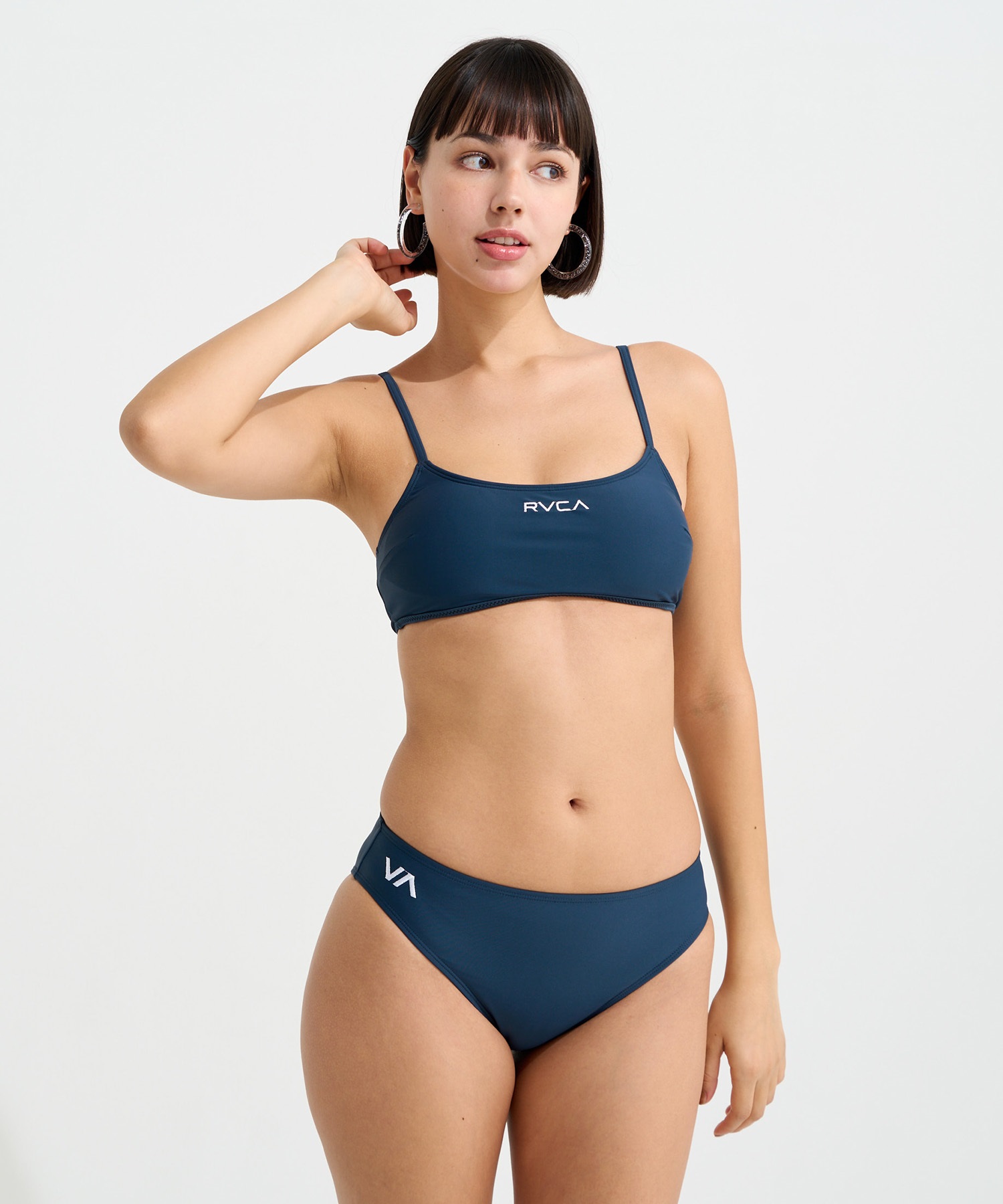 RVCA セパレートビキニ ネイビー S/M 新品未使用 タグ付き RVCA ルーカ 水着 ビキニ レディース ロゴ RVCA SPORT BIKINI BG043860