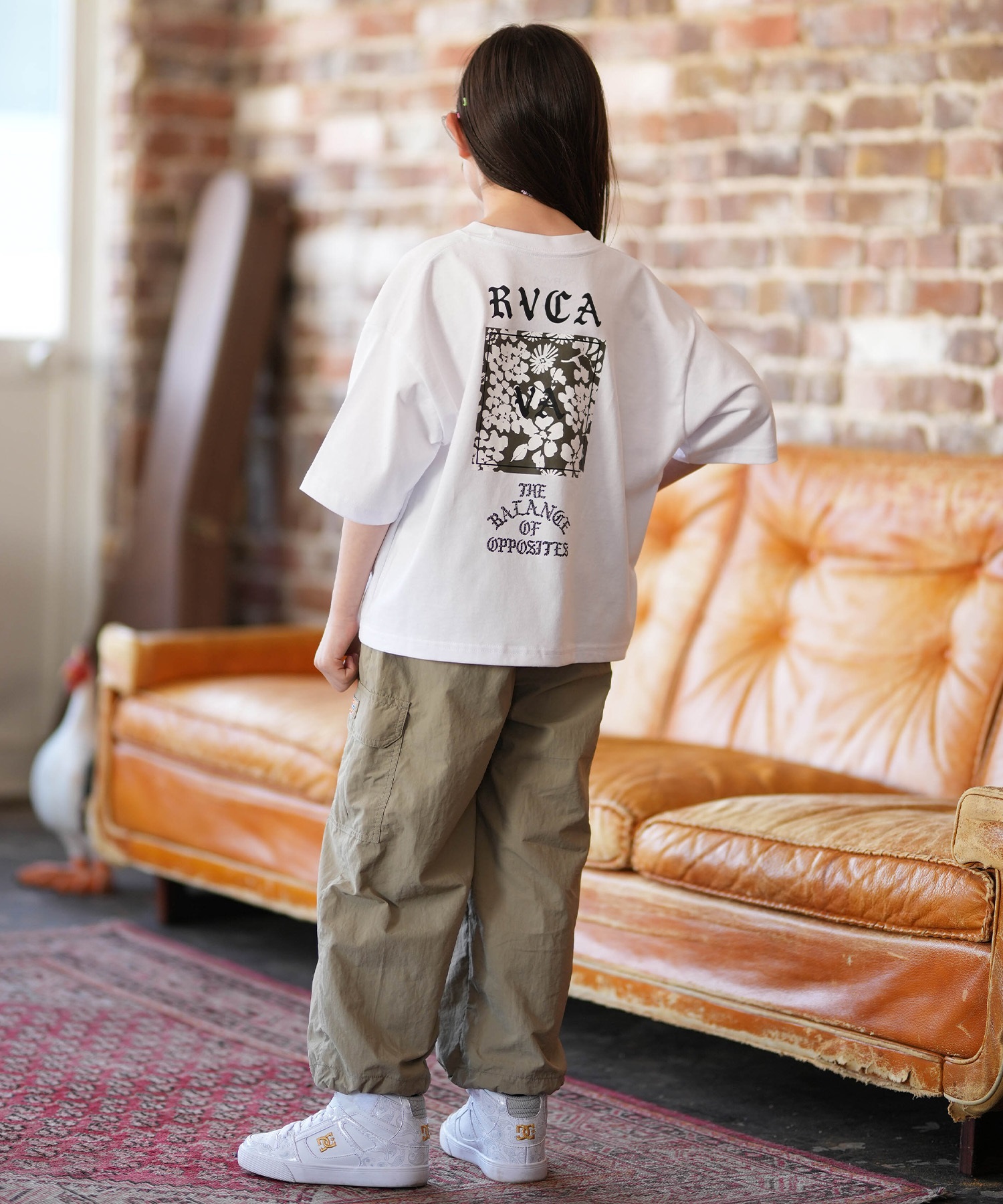 RVCA ルーカ 半袖 Tシャツ キッズ ジュニア 子供 クロップド丈 OLD E 
