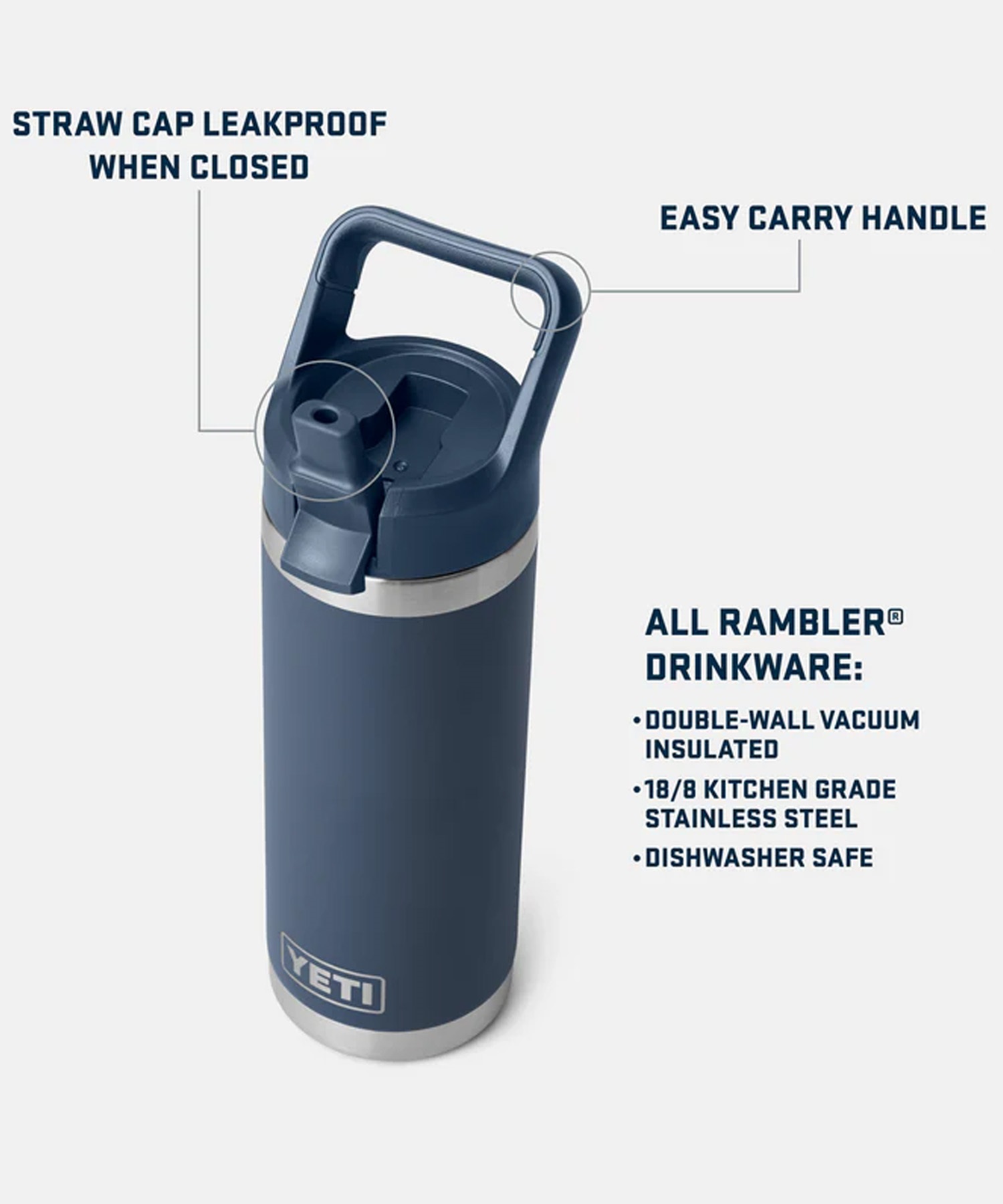 YETI イエティ ステンレスボトル 水筒 保温 保冷 ランブラー ストロー
