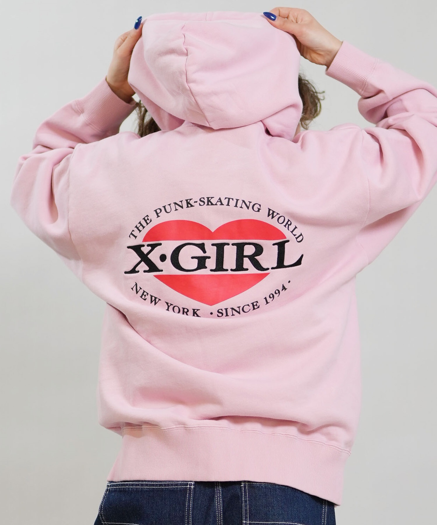 X-GIRL エックスガール ジップアップ パーカー レディース オーバー
