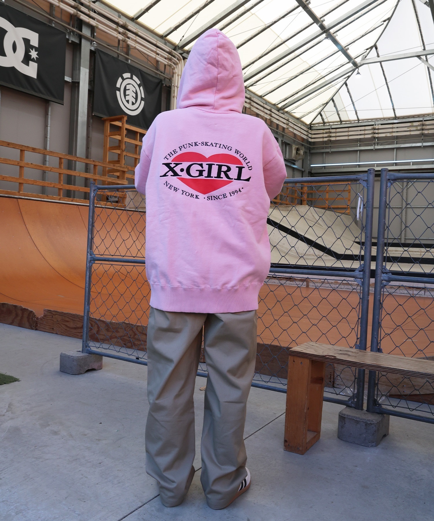 X-GIRL エックスガール ジップアップ パーカー レディース オーバー