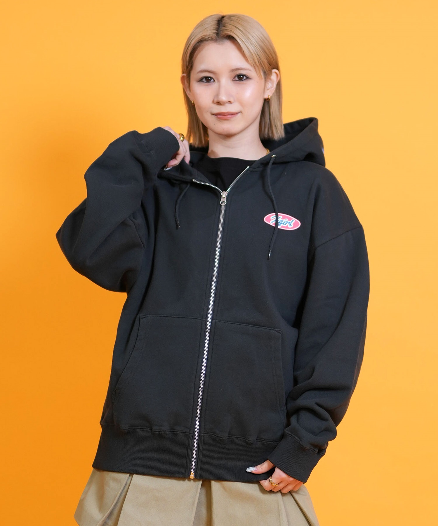 X-GIRL エックスガール ジップアップ パーカー レディース ロゴ バック