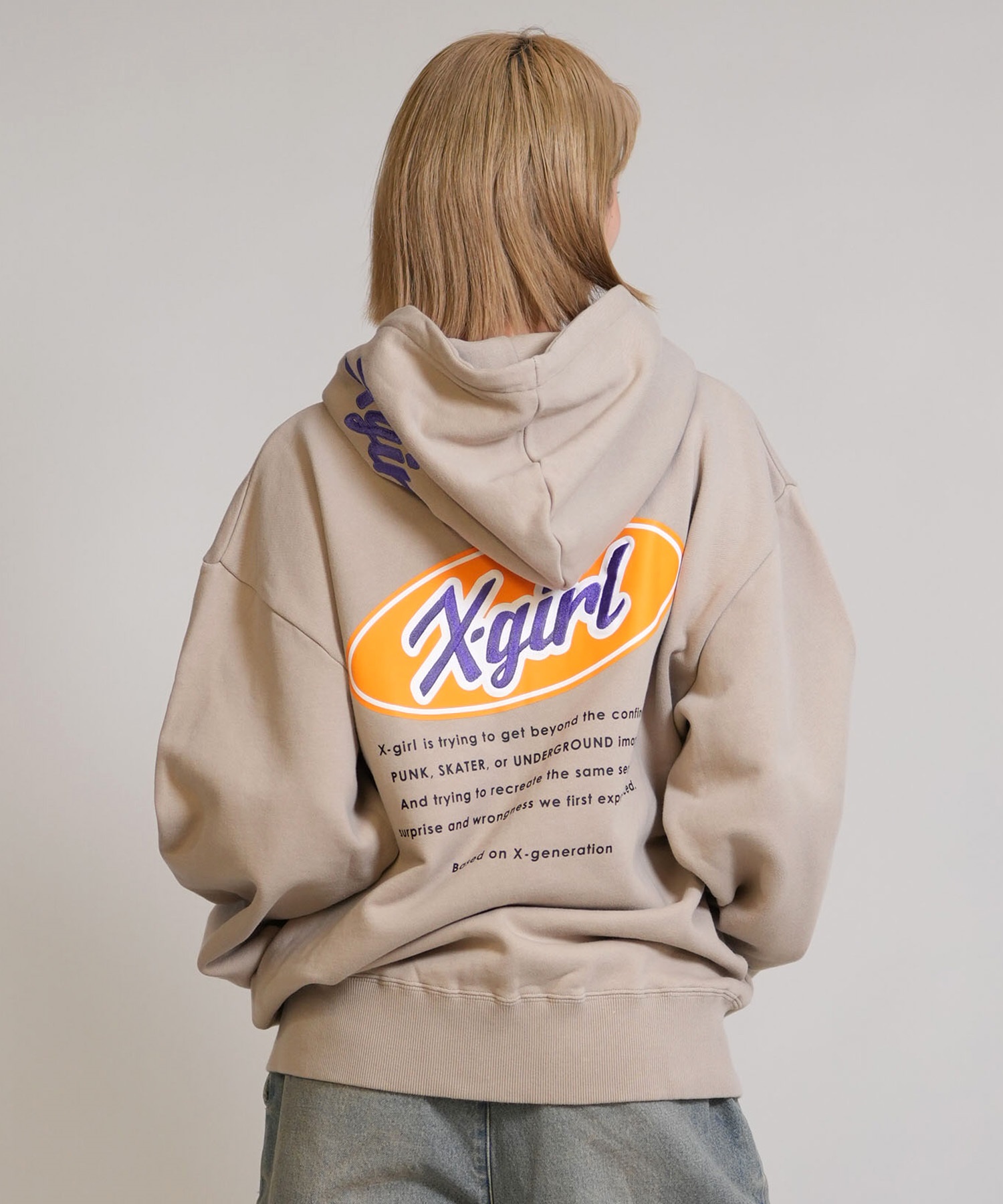 X-GIRL エックスガール ジップアップ パーカー レディース ロゴ バック