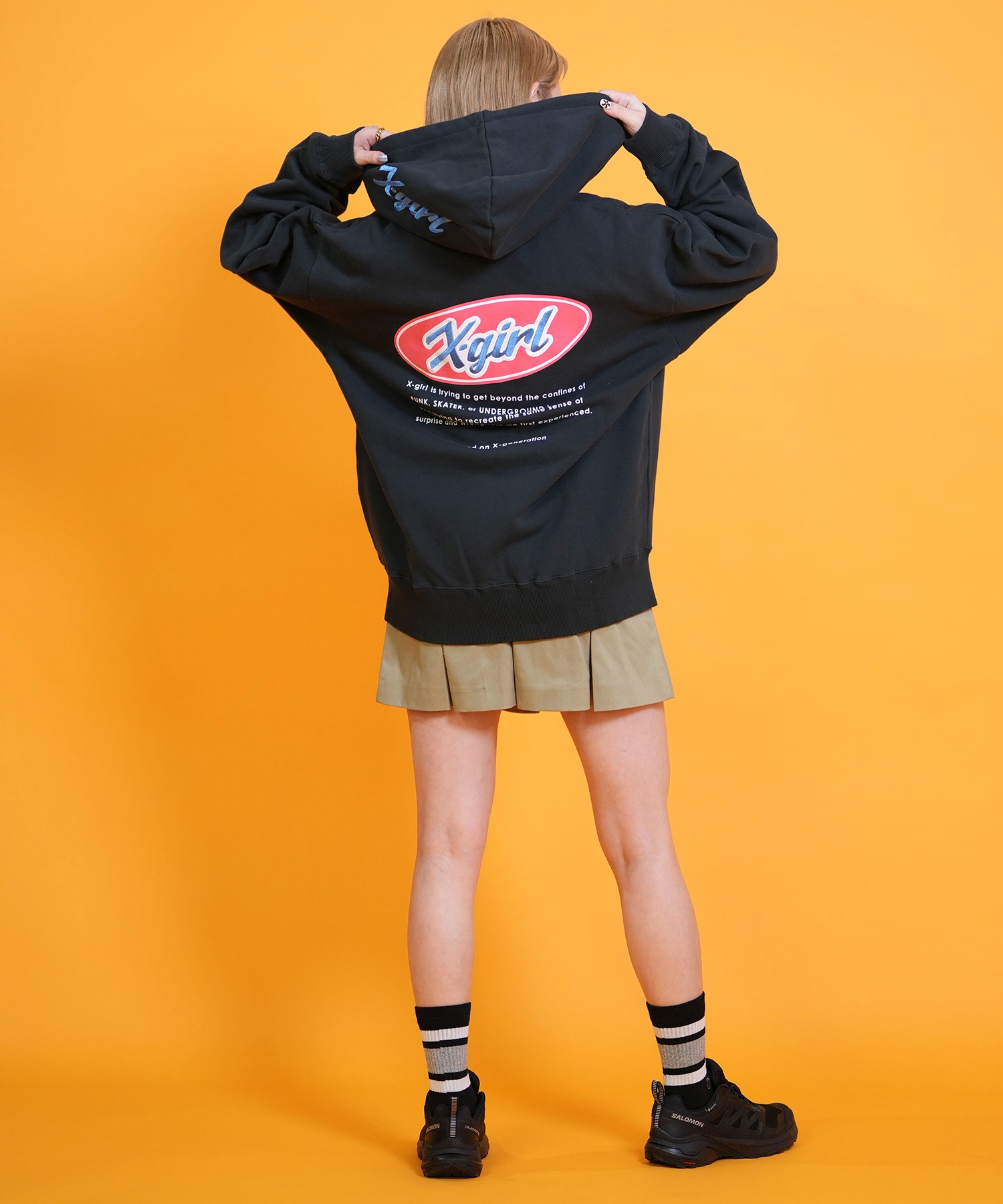 X-GIRL エックスガール ジップアップ パーカー レディース ロゴ バック 
