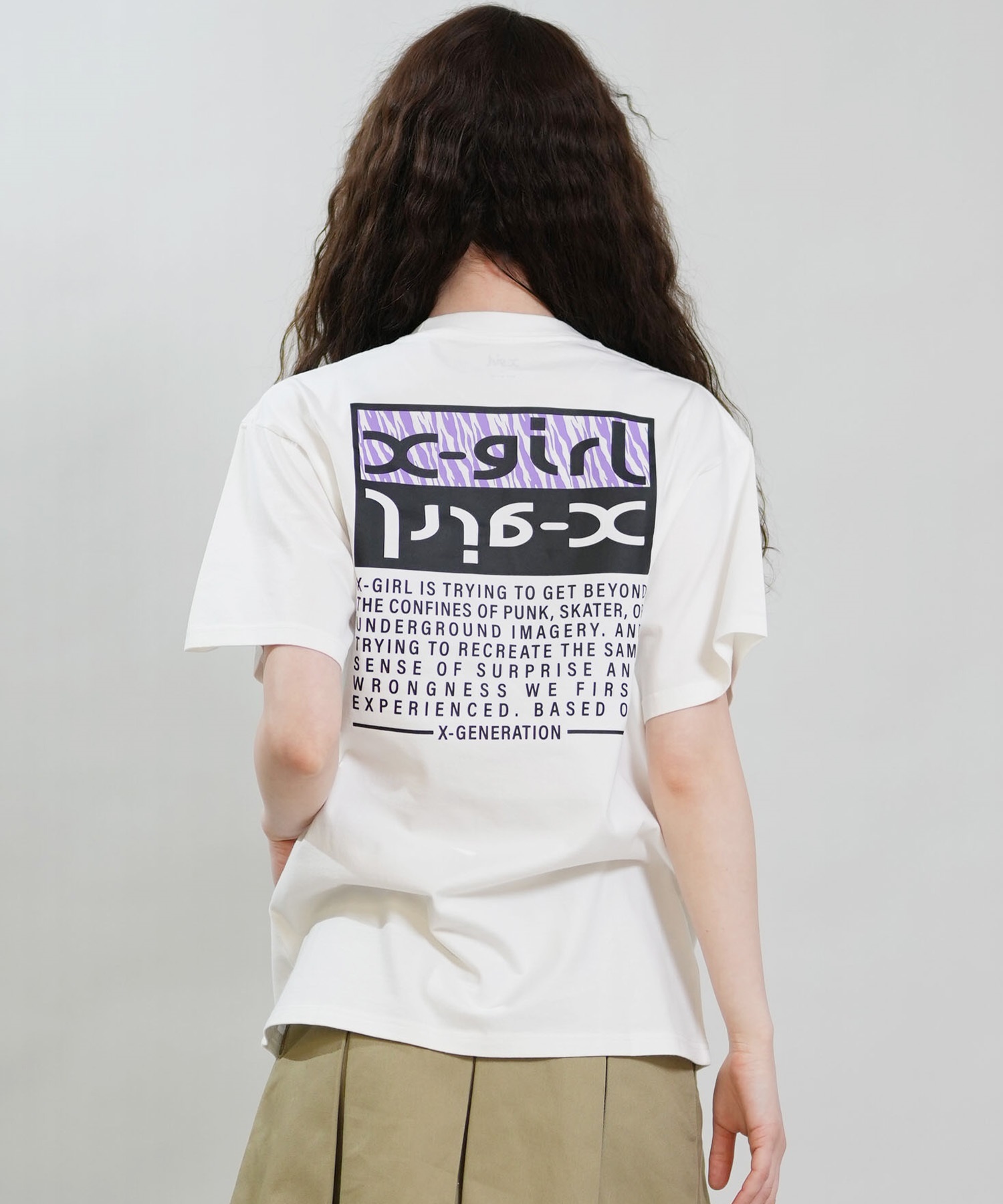 X-GIRL エックスガール 半袖 Tシャツ レディース バックプリント ZEBRA