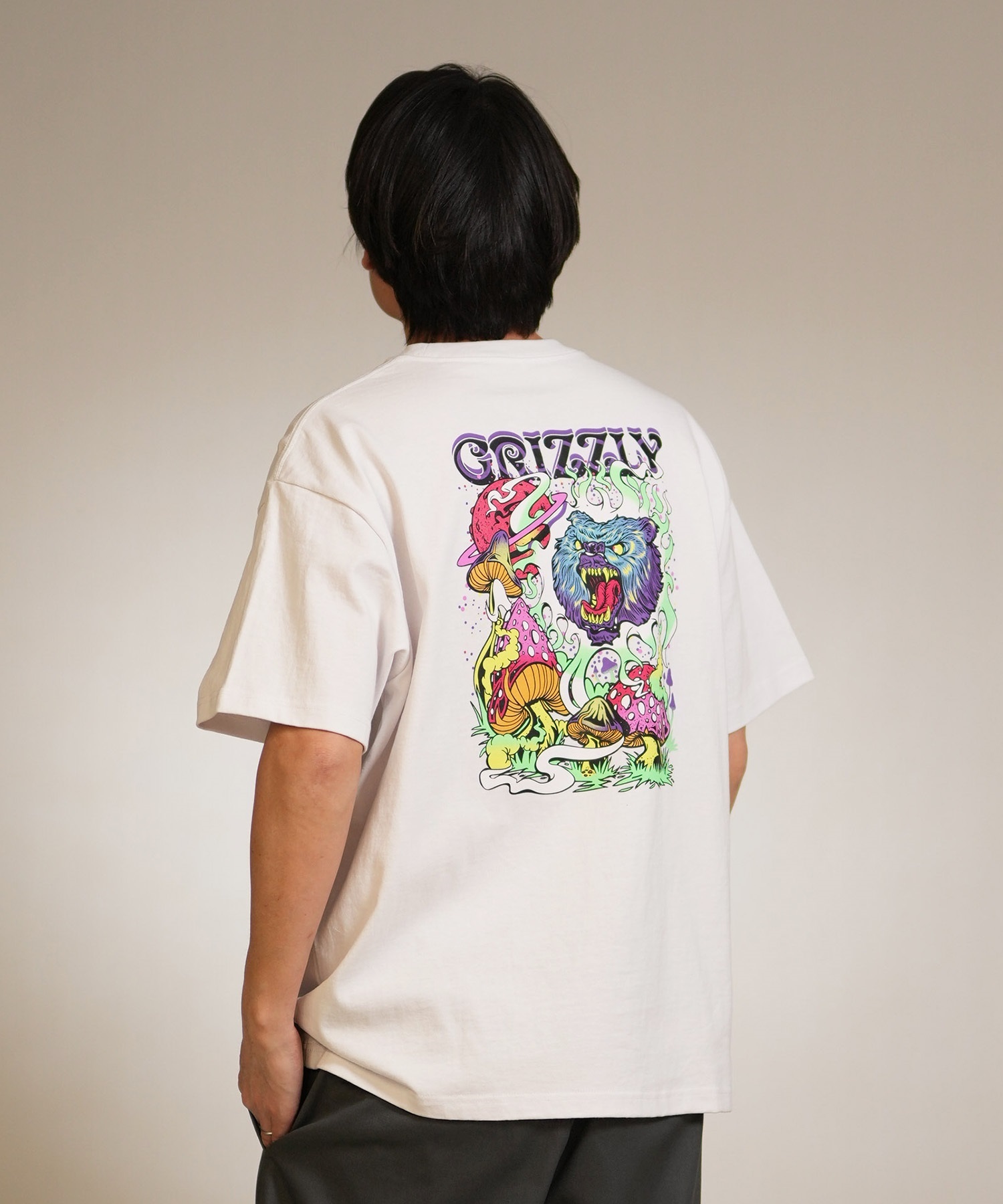 GRIZZLY グリズリー 半袖 Tシャツ メンズ バックプリント WILD