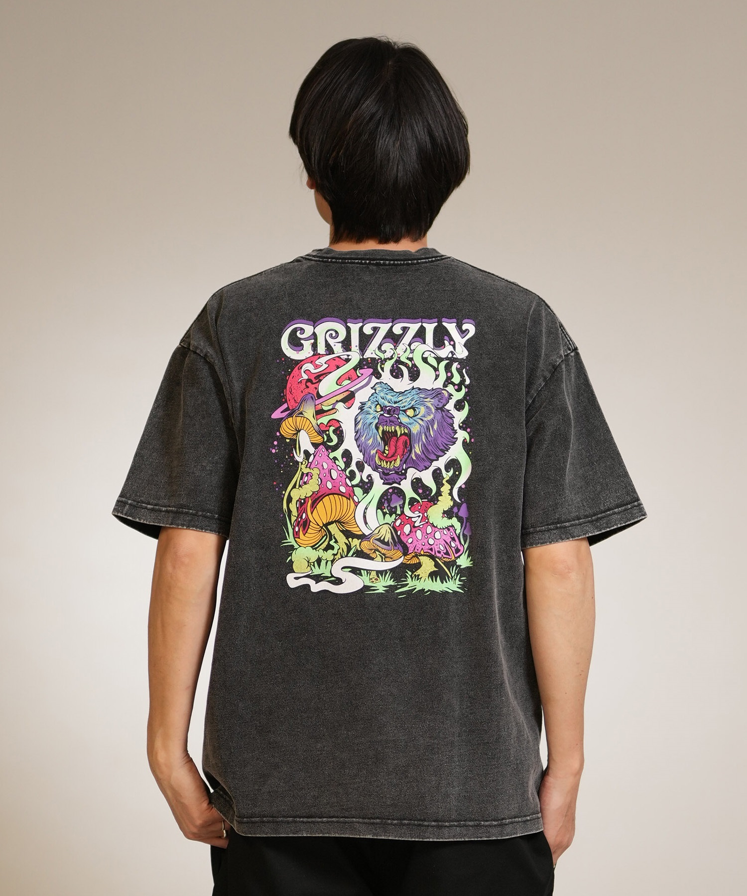 GRIZZLY グリズリー 半袖 Tシャツ メンズ バックプリント WILD