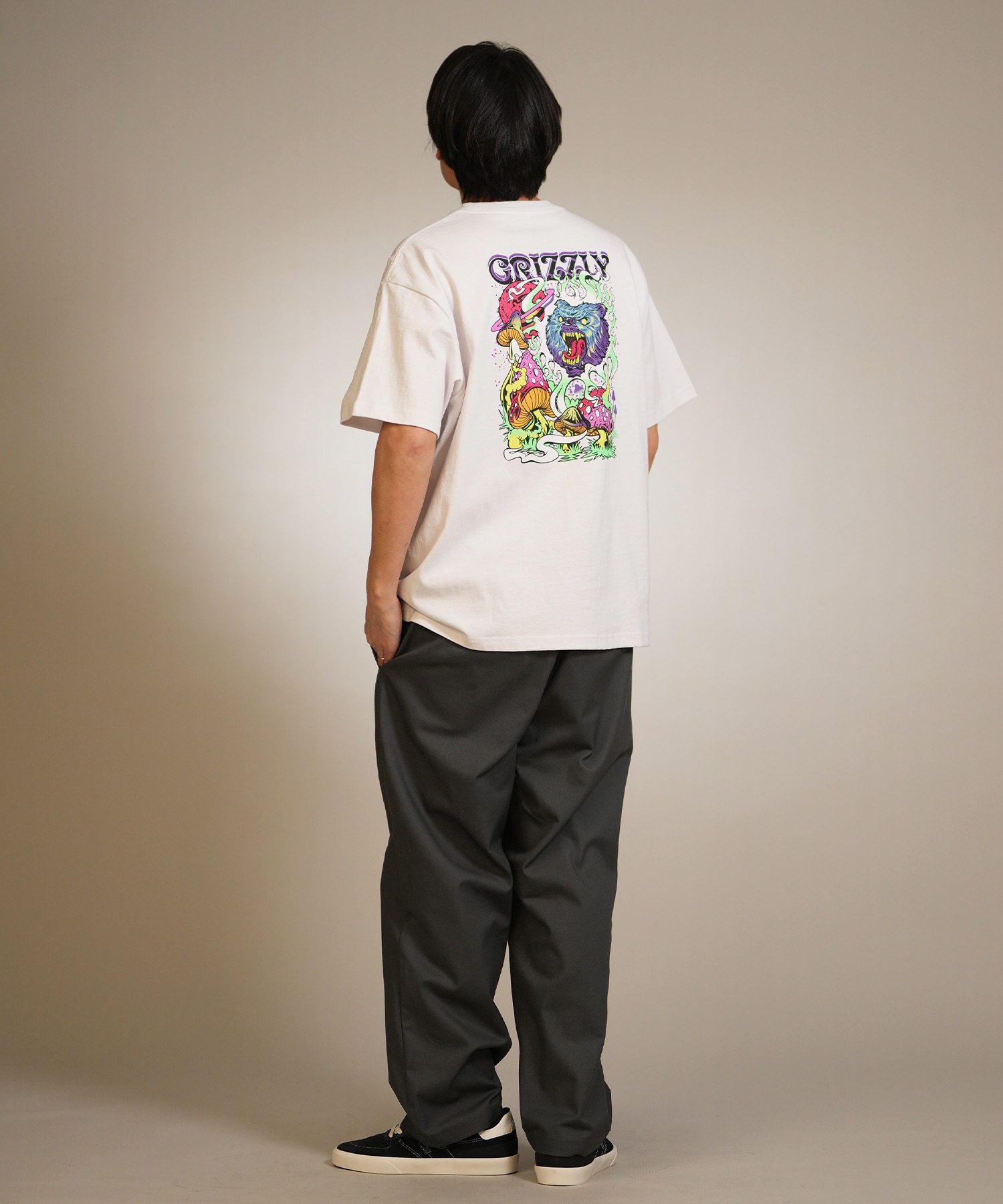 GRIZZLY グリズリー 半袖 Tシャツ メンズ バックプリント WILD