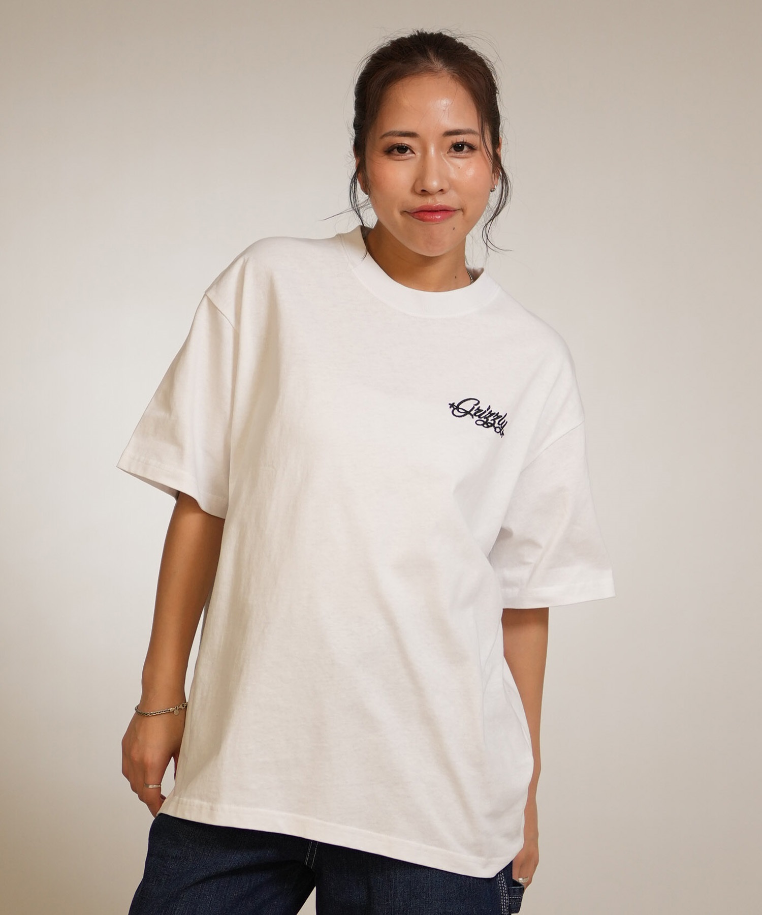 GRIZZLY グリズリー 半袖 Tシャツ レディース バックプリント PUZZLE