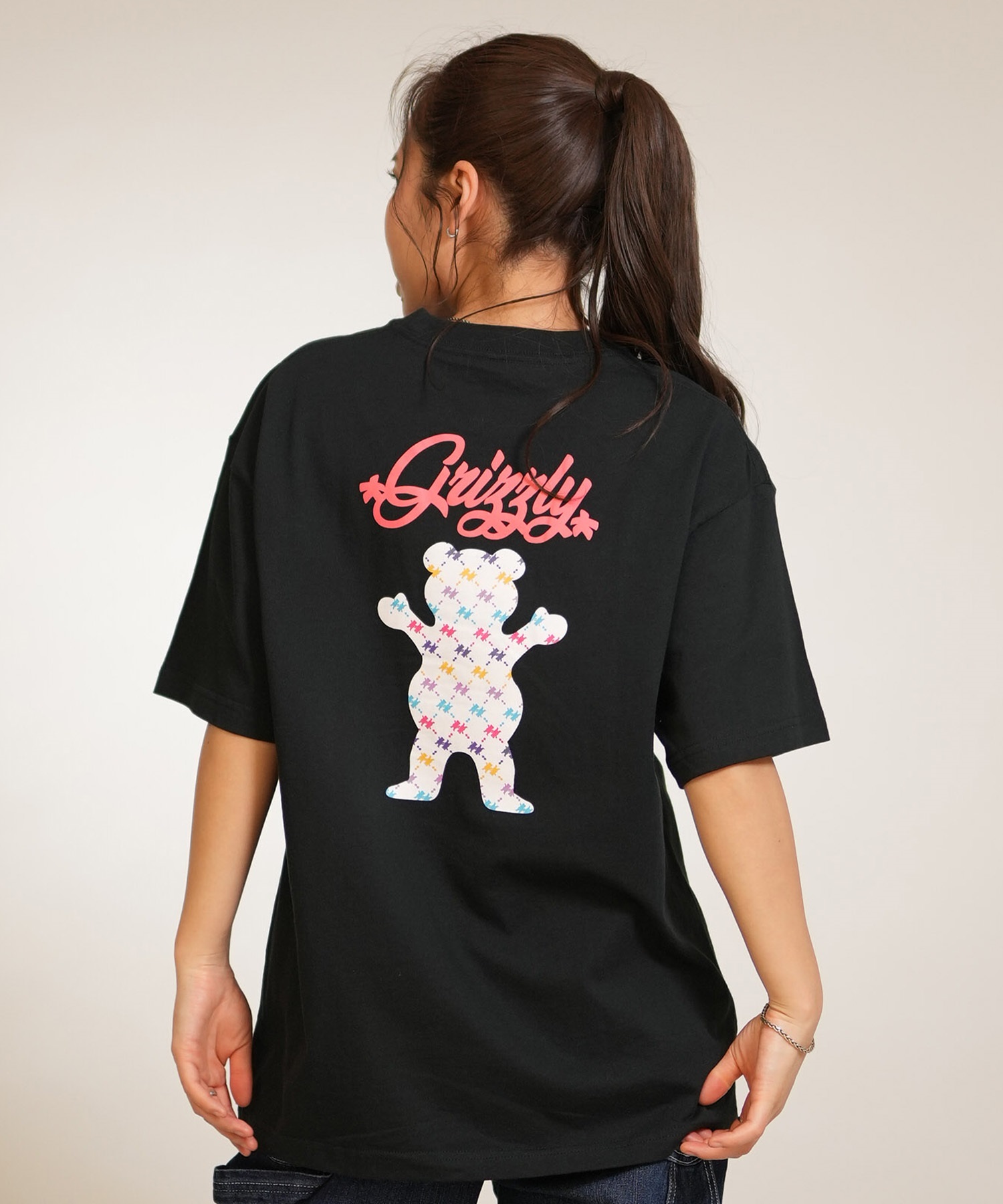 GRIZZLY グリズリー 半袖 Tシャツ レディース バックプリント PUZZLE