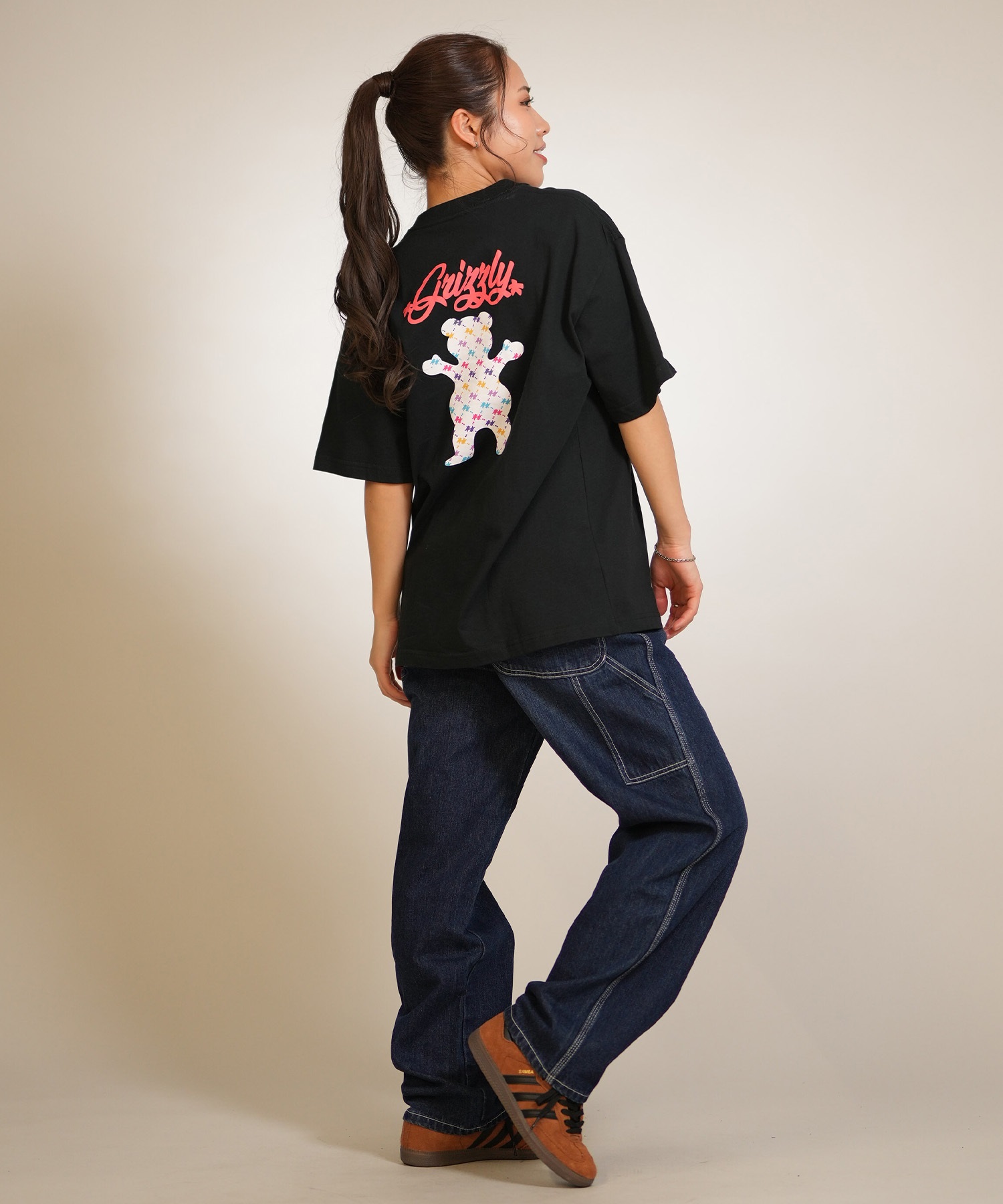 GRIZZLY グリズリー 半袖 Tシャツ レディース バックプリント PUZZLE