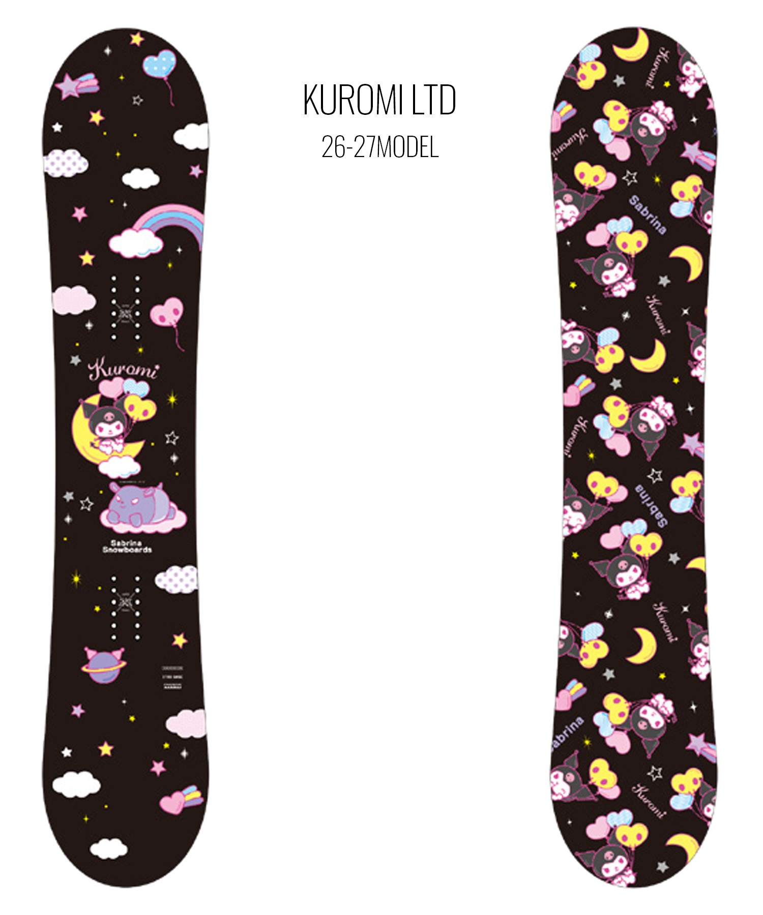 サブリナ　キッズスノーボード118cm カバー付 SABRINA サブリナ クロミリミテッドコレクション KUROMI LIMITED