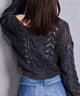 GYDA ジェイダ カーディガン レディース クロップド丈 ショート丈 2WAYメッシュブリーチニットトップス 72622602201(BLK-FREE)