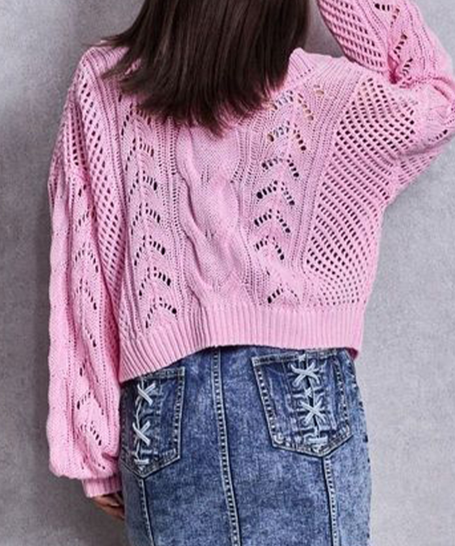 GYDA ジェイダ カーディガン レディース クロップド丈 ショート丈 2WAYメッシュブリーチニットトップス 72622602201(BLK-FREE)