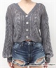 GYDA ジェイダ カーディガン レディース クロップド丈 ショート丈 2WAYメッシュブリーチニットトップス 72622602201(BLK-FREE)