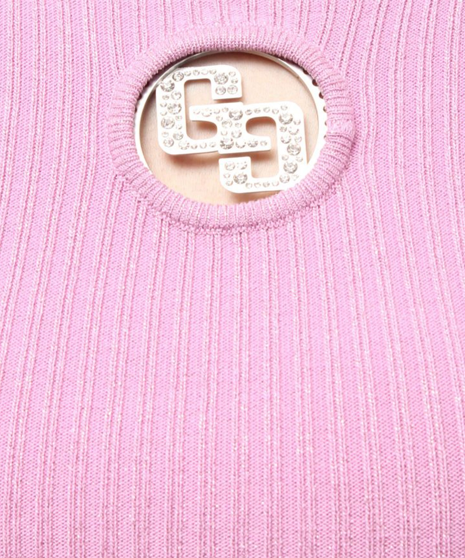 GYDA ジェイダ 半袖 Tシャツ レディース クロップド丈 ショート丈 GG bijou MOLDラメニットトップス 72622631901(ORG-FREE)