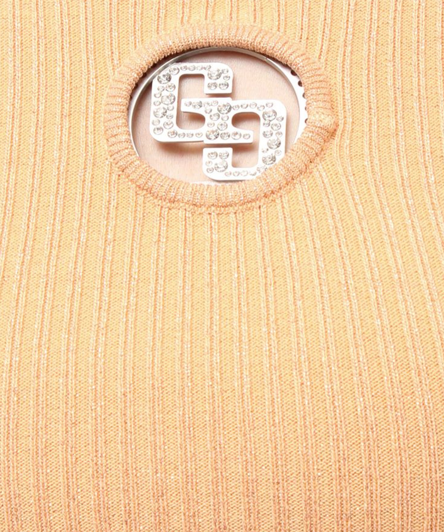 GYDA ジェイダ 半袖 Tシャツ レディース クロップド丈 ショート丈 GG bijou MOLDラメニットトップス 72622631901(ORG-FREE)